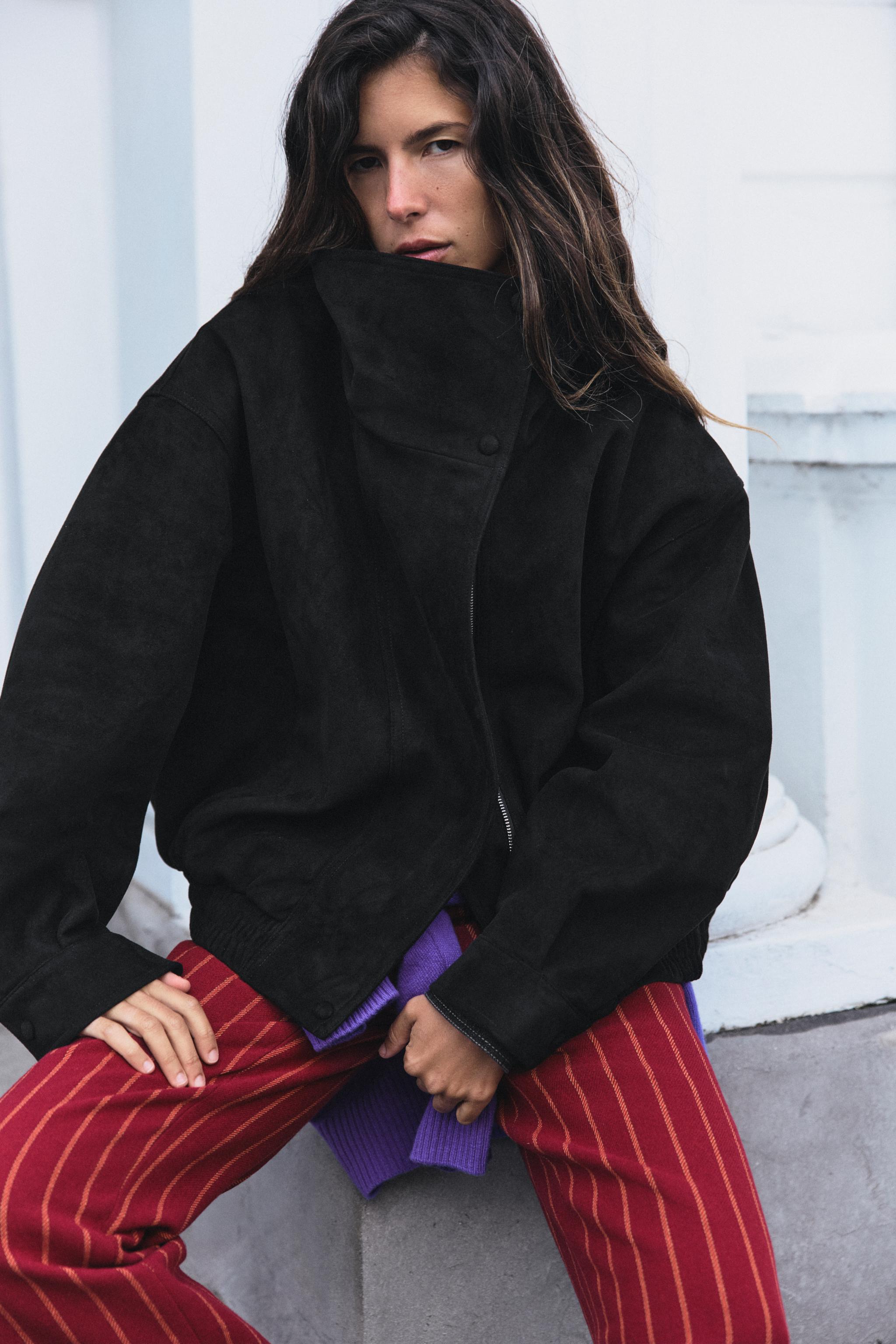 Бомбер из искусственной замши — ZARA