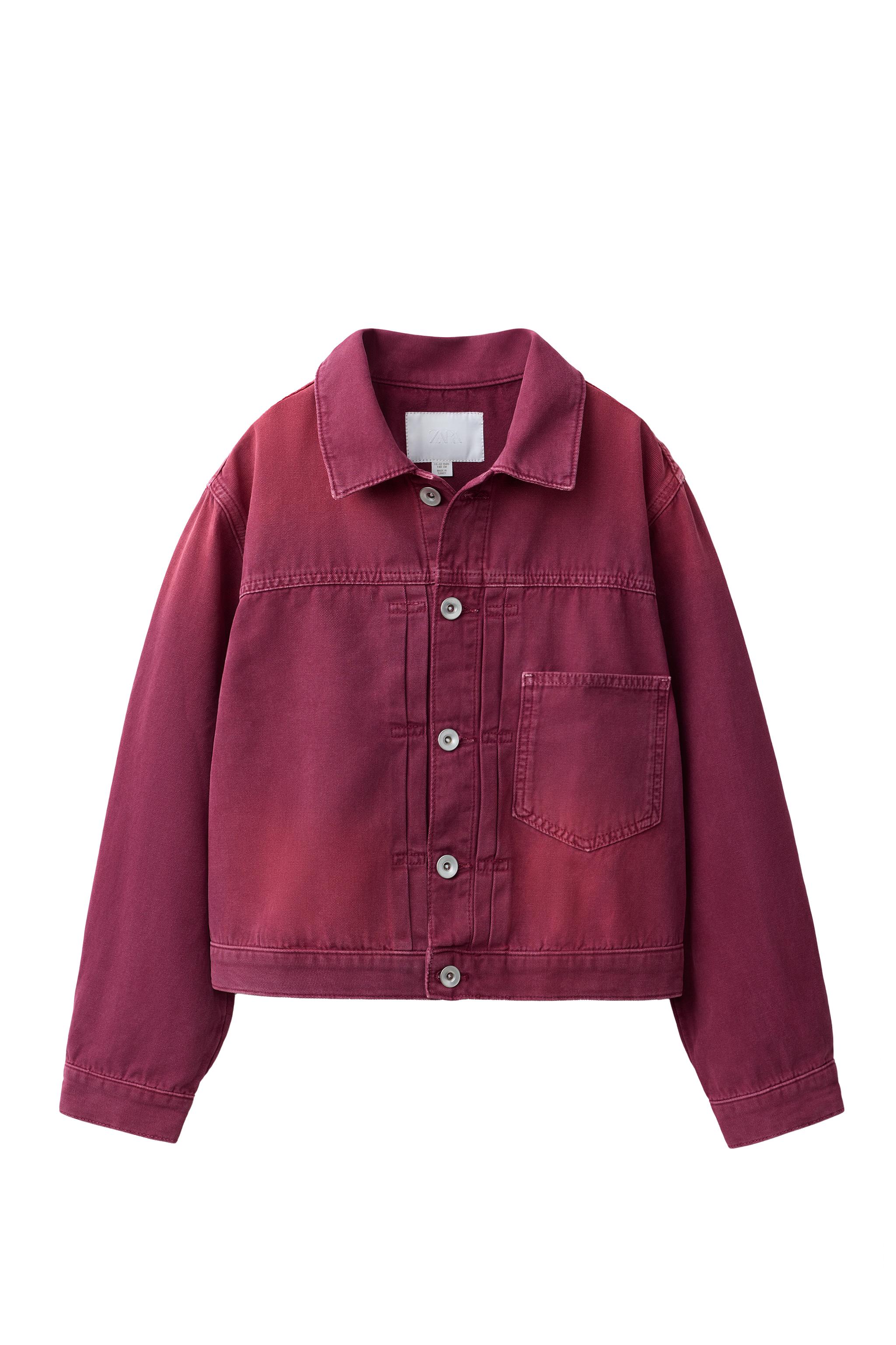 Куртка из твиловой ткани с эффектом потёртости — ZARA