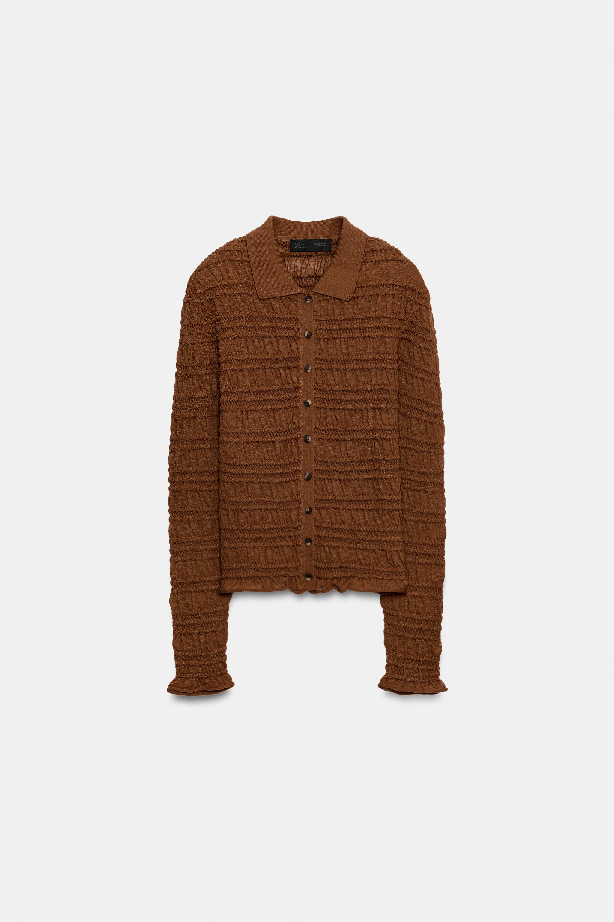 КАРДИГАН С УЗОРОМ СОТЫ — ZARA