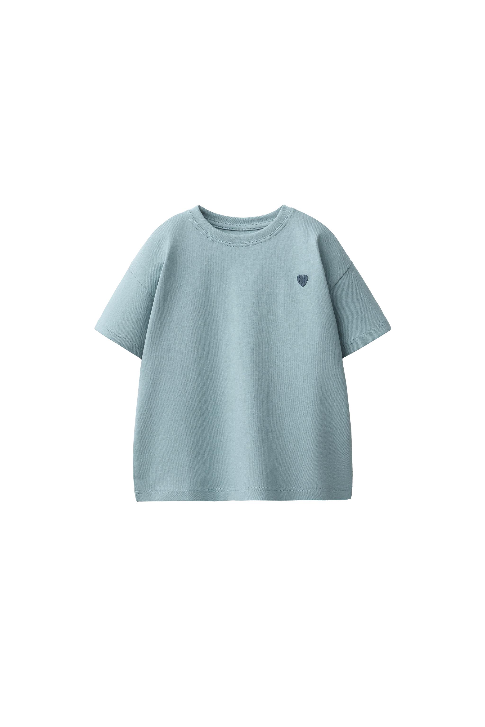 ОДНОТОННАЯ ФУТБОЛКА С ВЫШИВКОЙ «СЕРДЦЕ» — ZARA