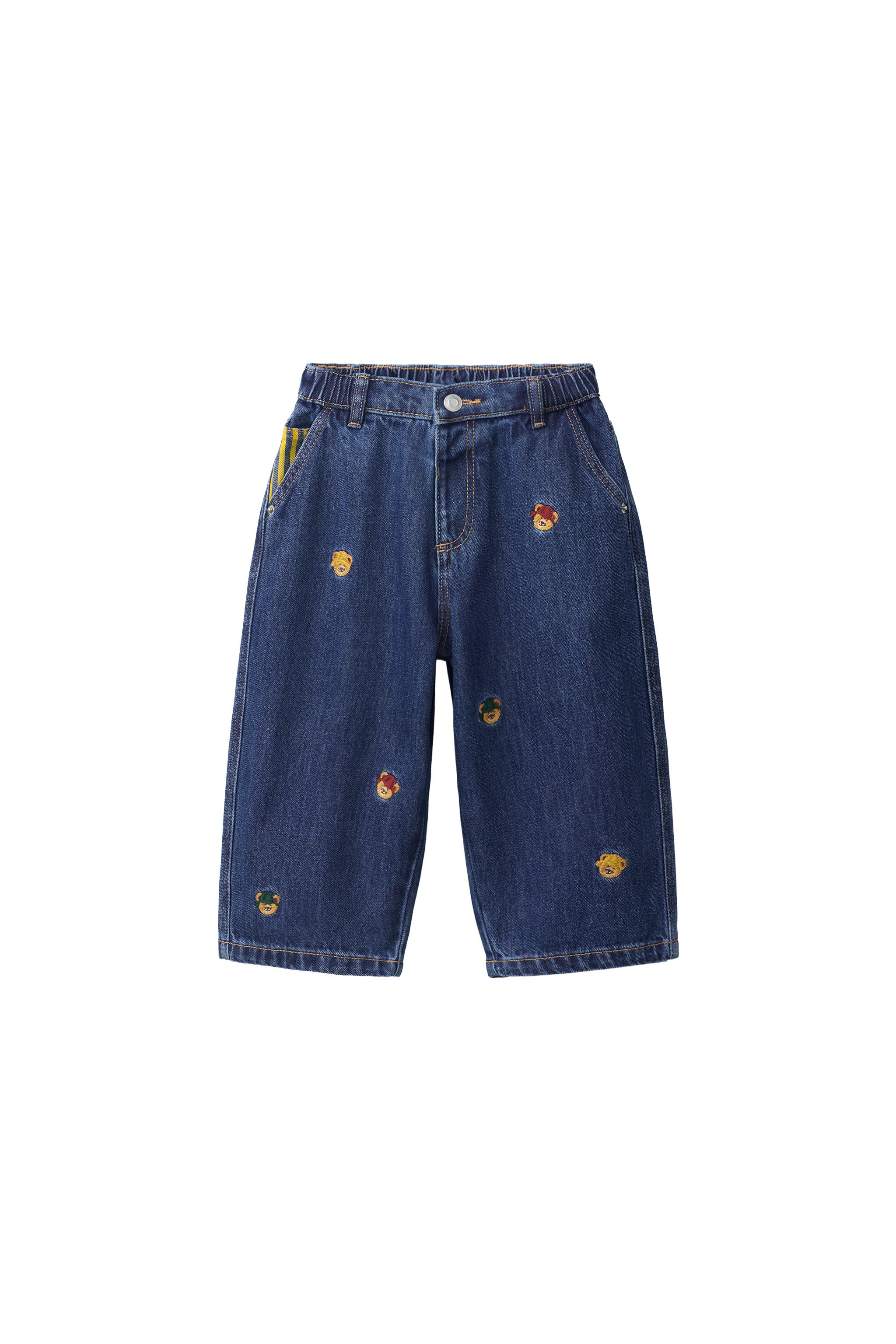 Джинсы силуэта "баллон" с вышитым медведем — ZARA