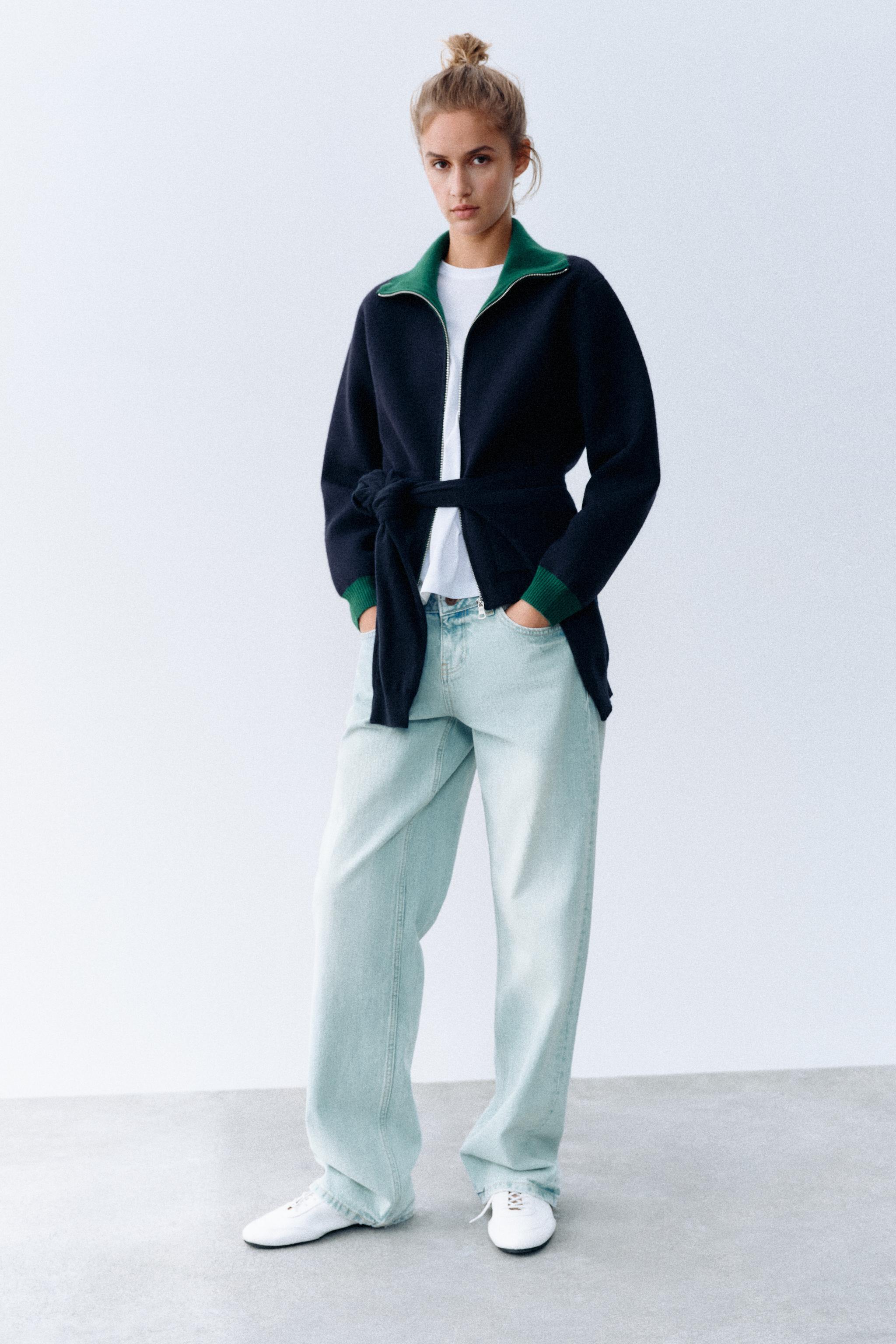 Вязаный кардиган на молнии — ZARA