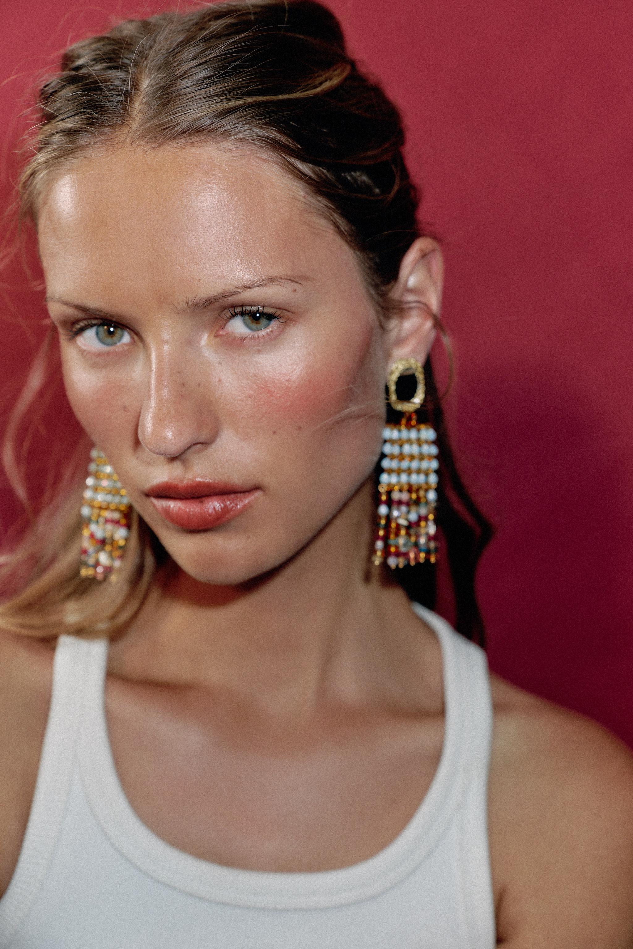 Серьги с бисером, вязаные и в виде зеркала — ZARA