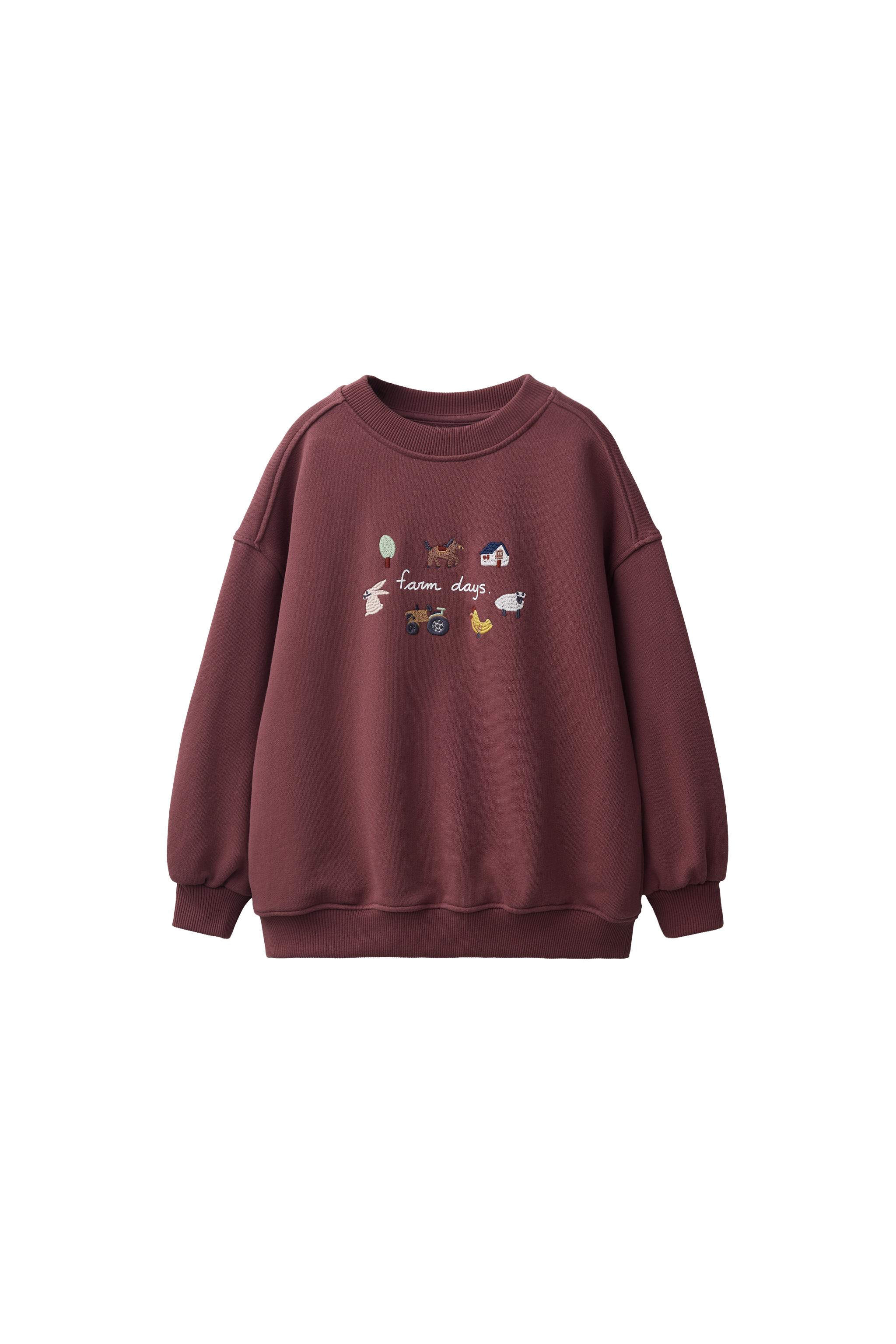 ТОЛСТОВКА С ВЫШИВКОЙ «ФЕРМА» — ZARA