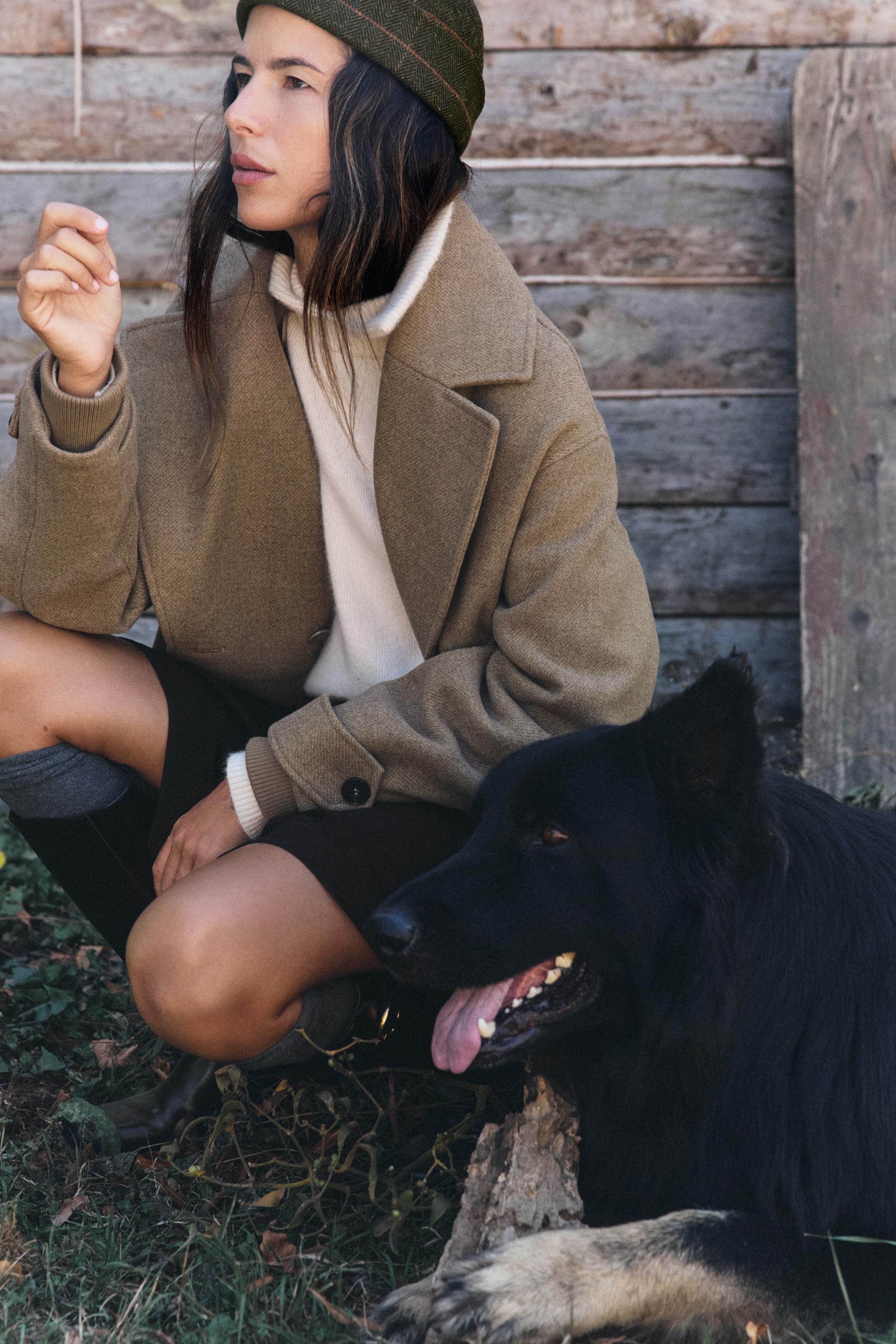 PRINTED CHECKS WOOL EFFECT HAT — ZARA