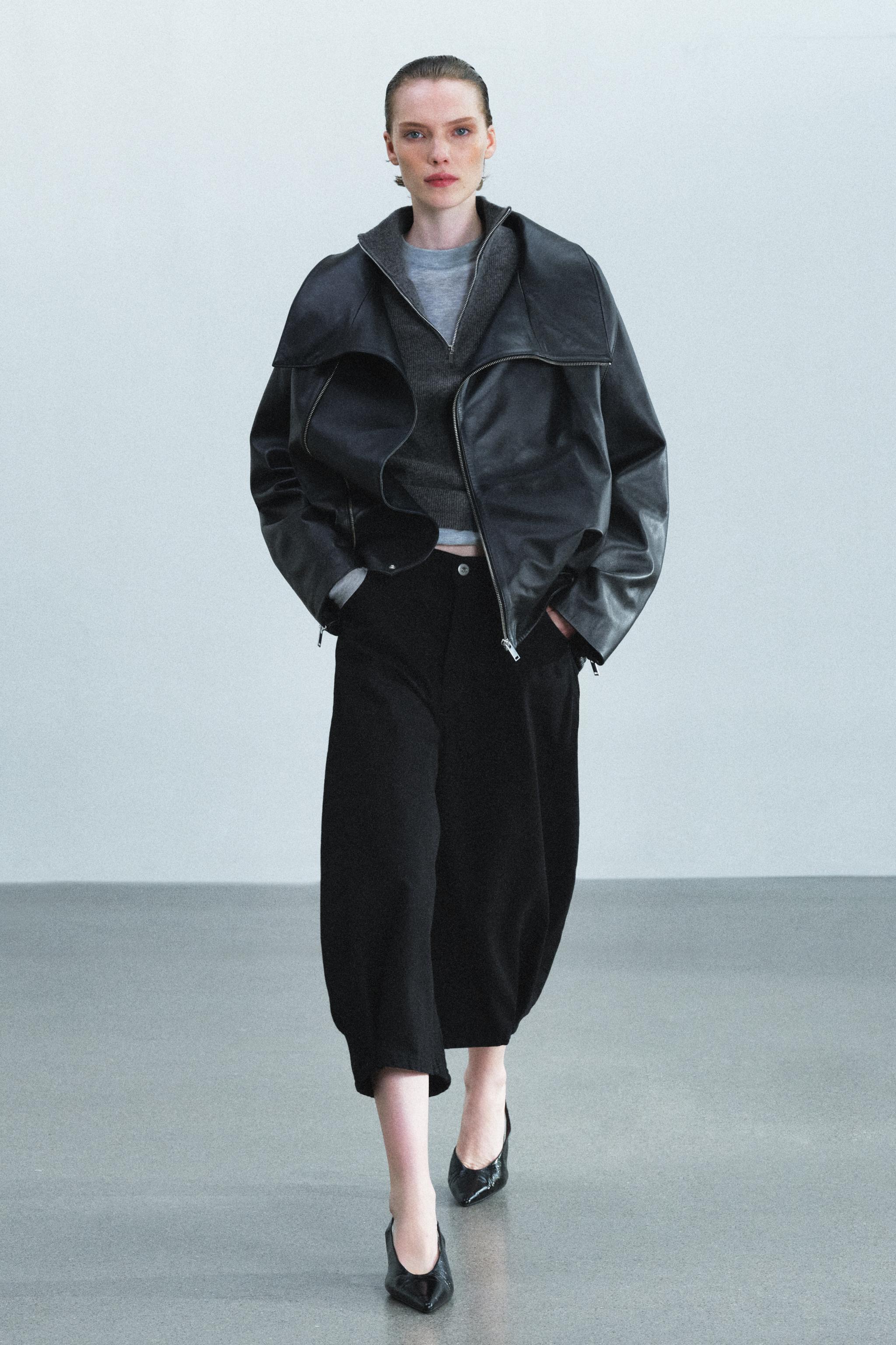 Бермуды из денима со средней посадкой зауженного кроя ZW COLLECTION — ZARA