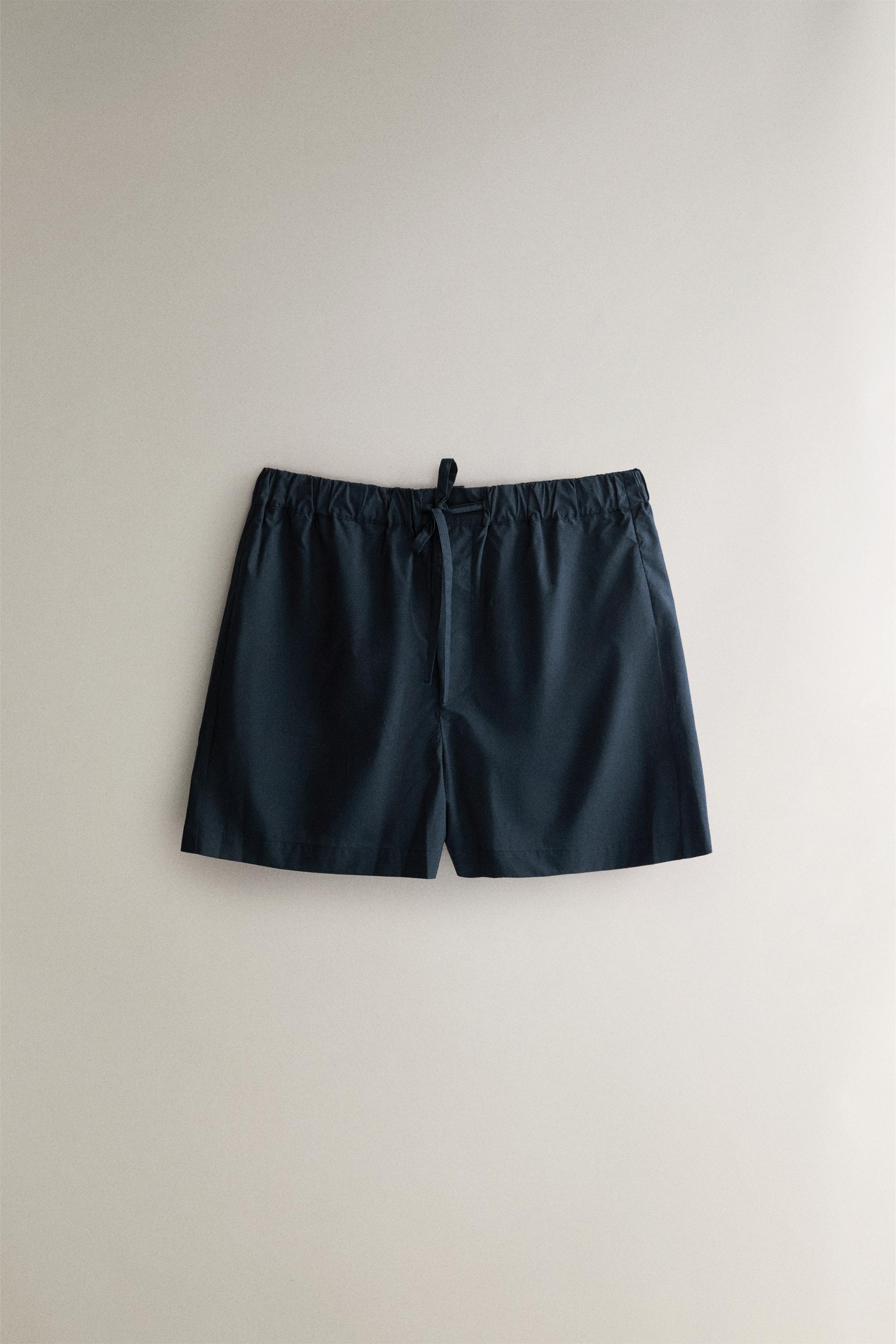 Шорты из хлопкового попелина — ZARA