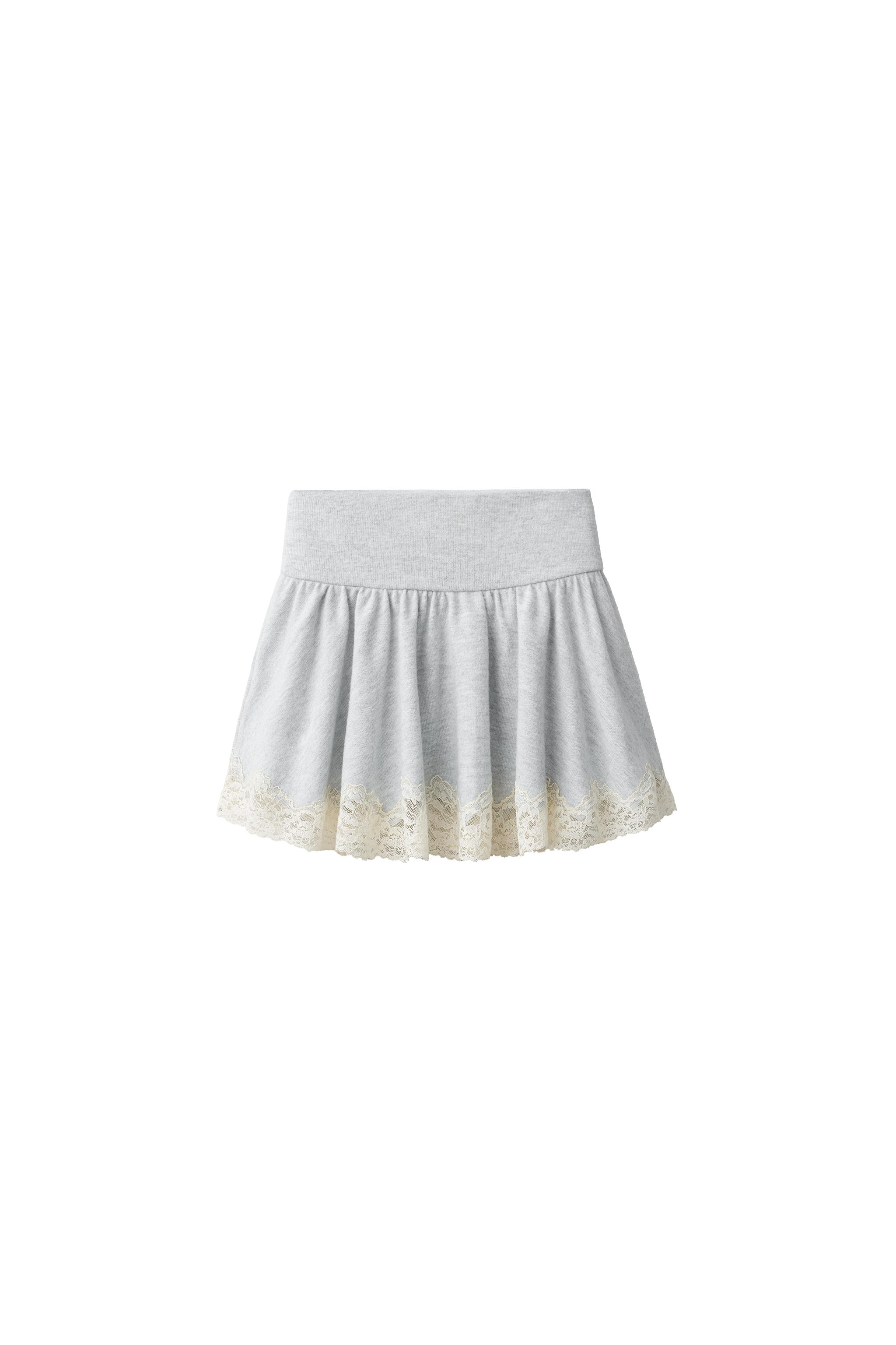 ЮБКА ИЗ МЯГКОЙ ТКАНИ С КРУЖЕВОМ — ZARA