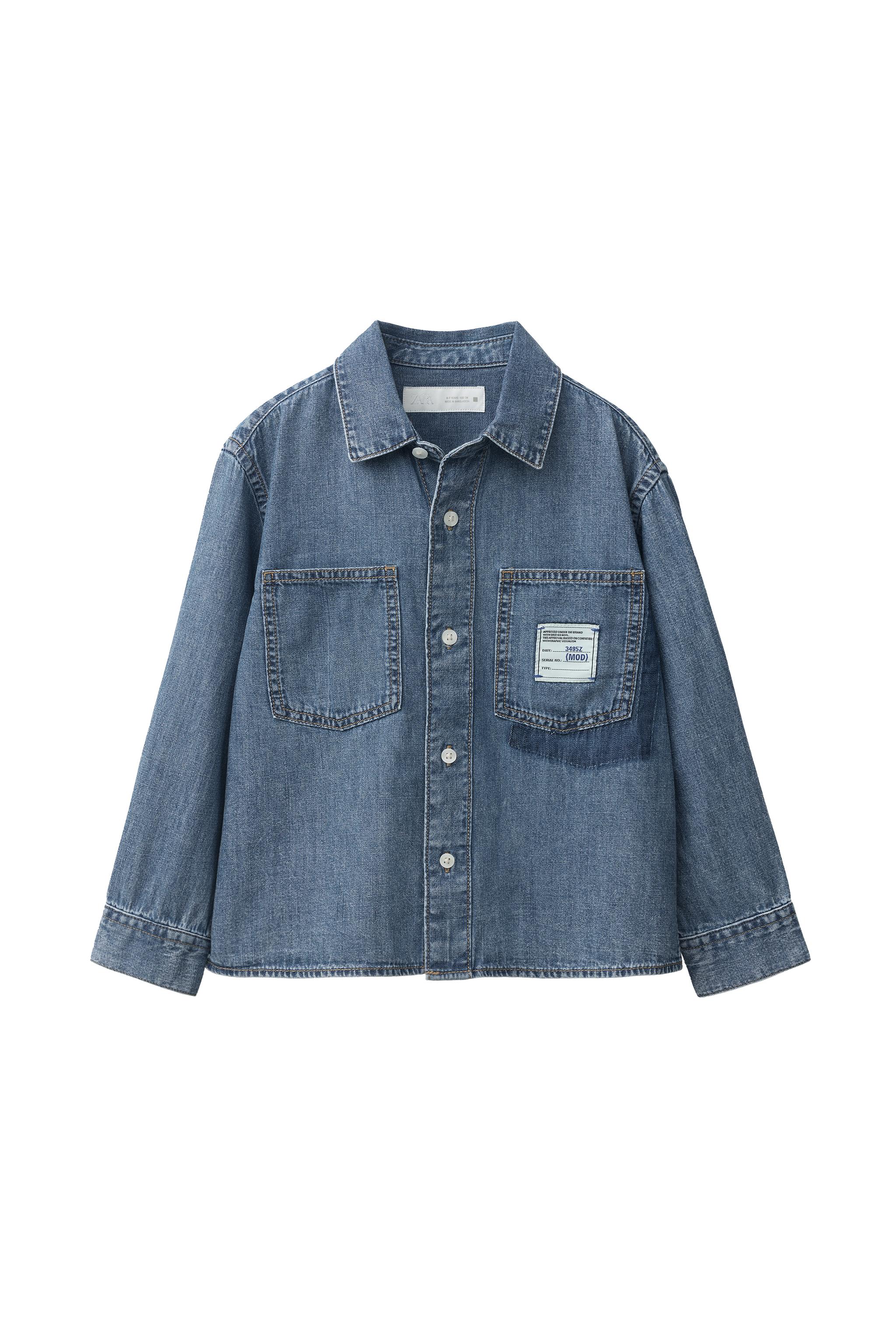 ДЖИНСОВАЯ РУБАШКА С НАШИВКОЙ — ZARA