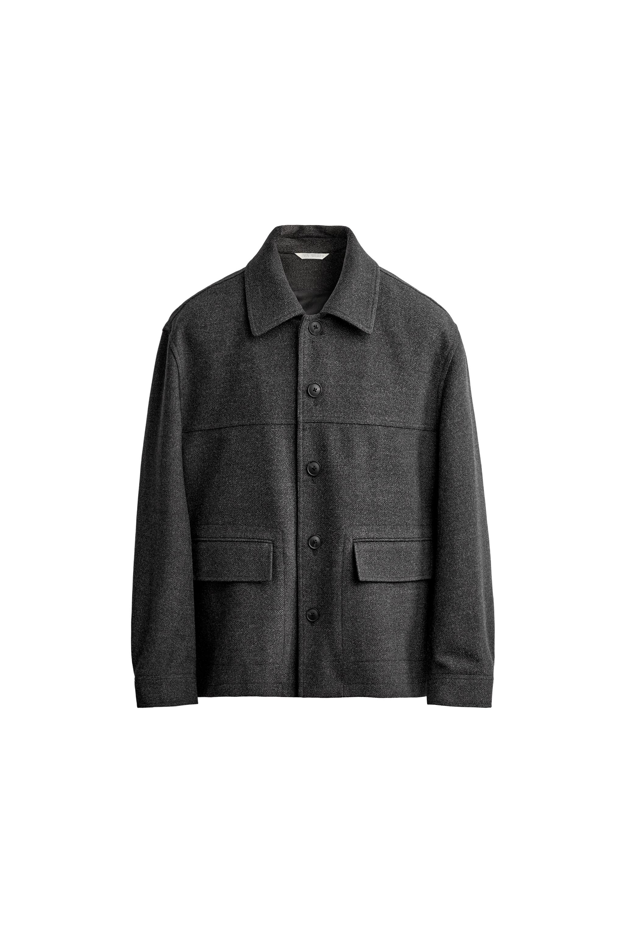 Пальто классического кроя из шерсти длиной 3/4 — ZARA