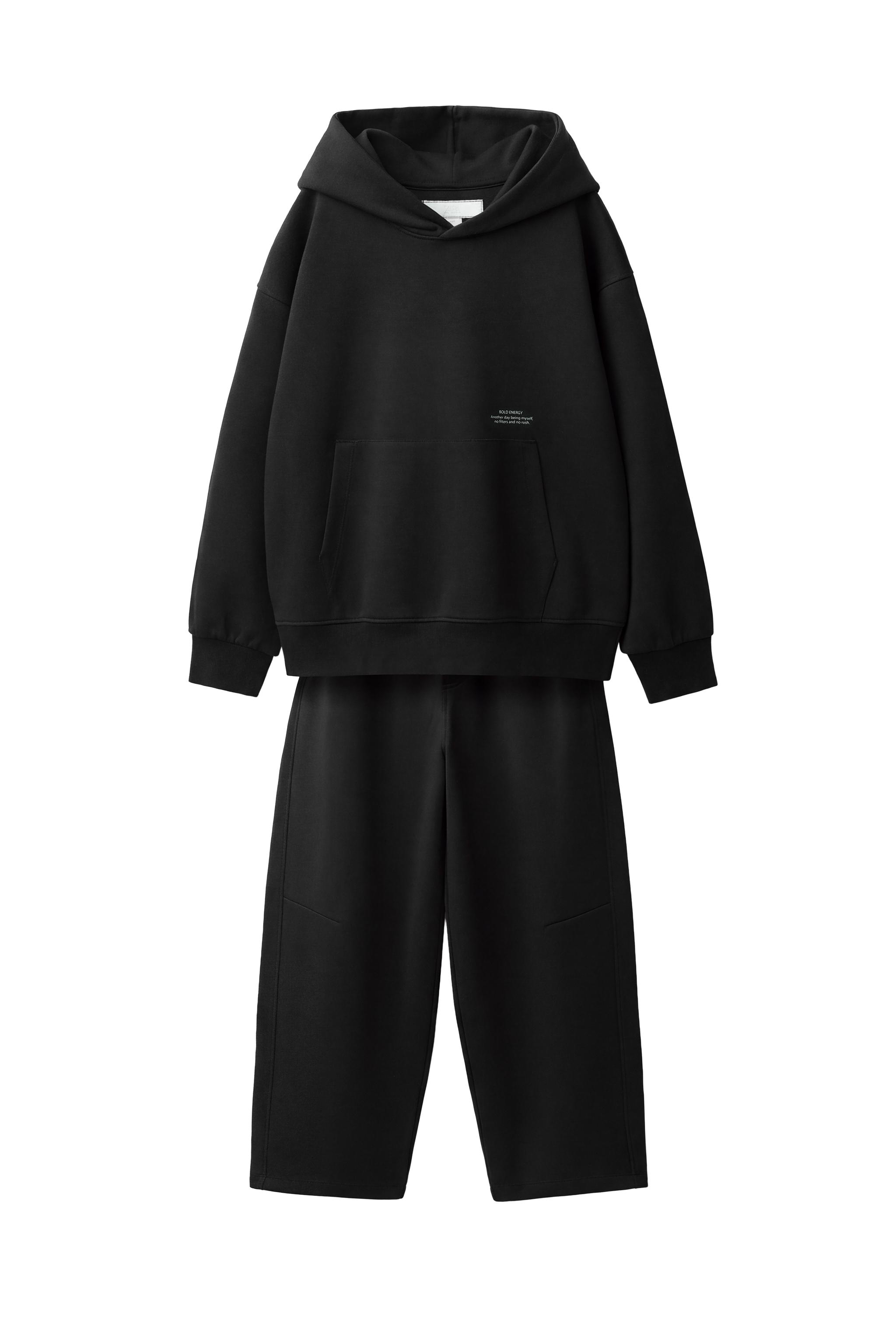 Худи со слоганом из интерлока + джоггеры — ZARA
