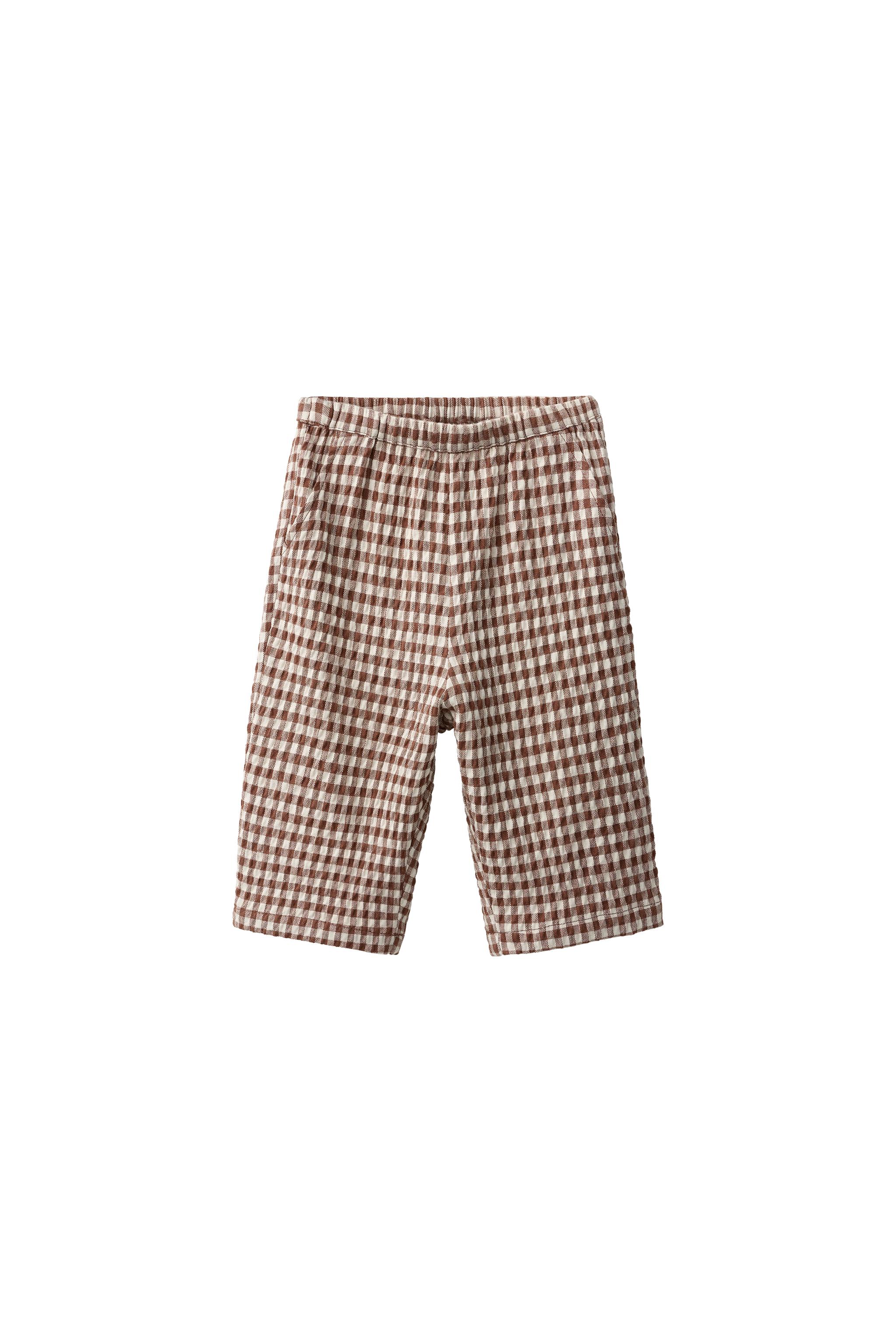 Брюки свободного кроя в мелкую клетку — ZARA
