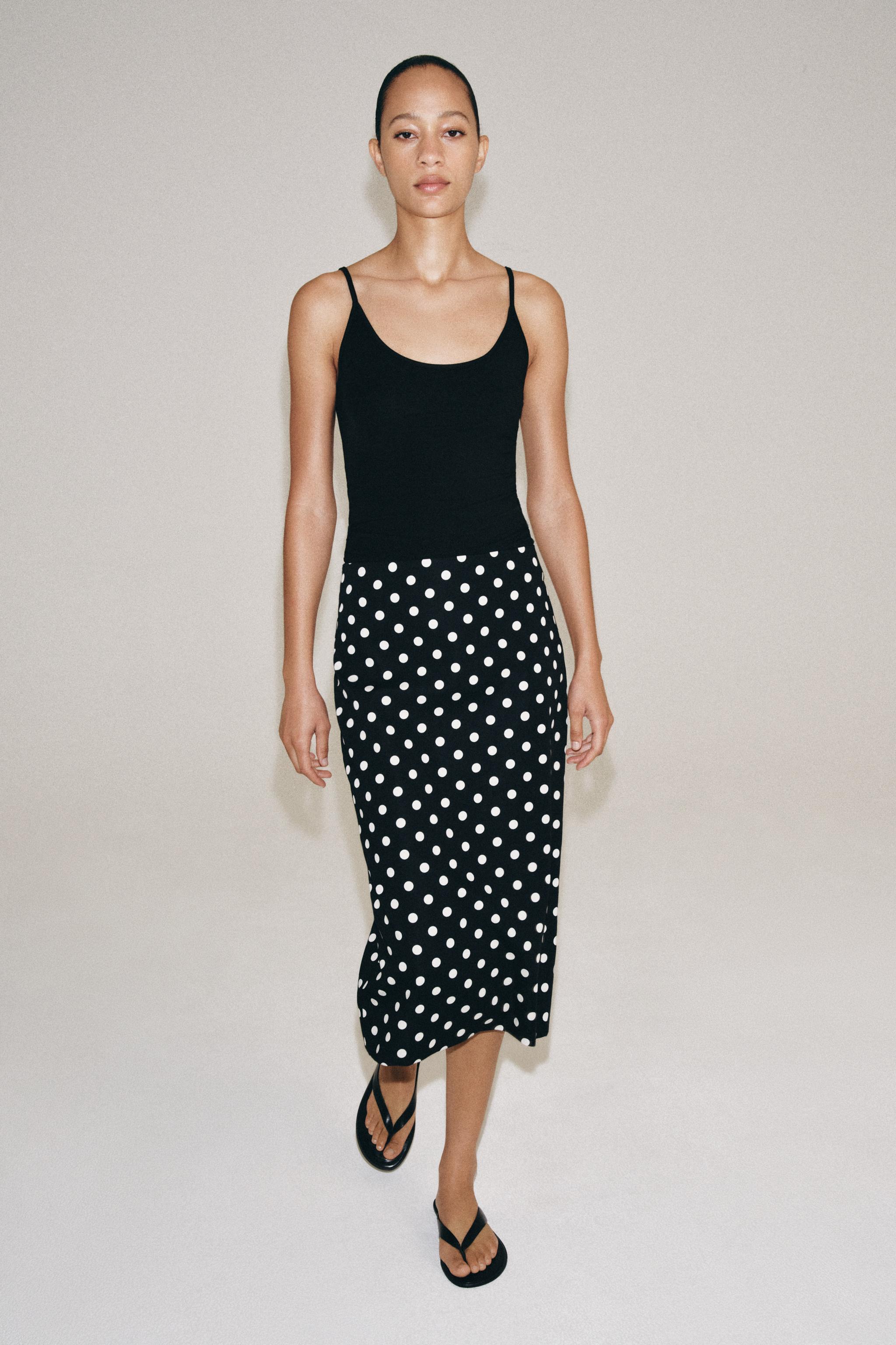 ЮБКА МИДИ В ГОРОШЕК — ZW COLLECTION — ZARA