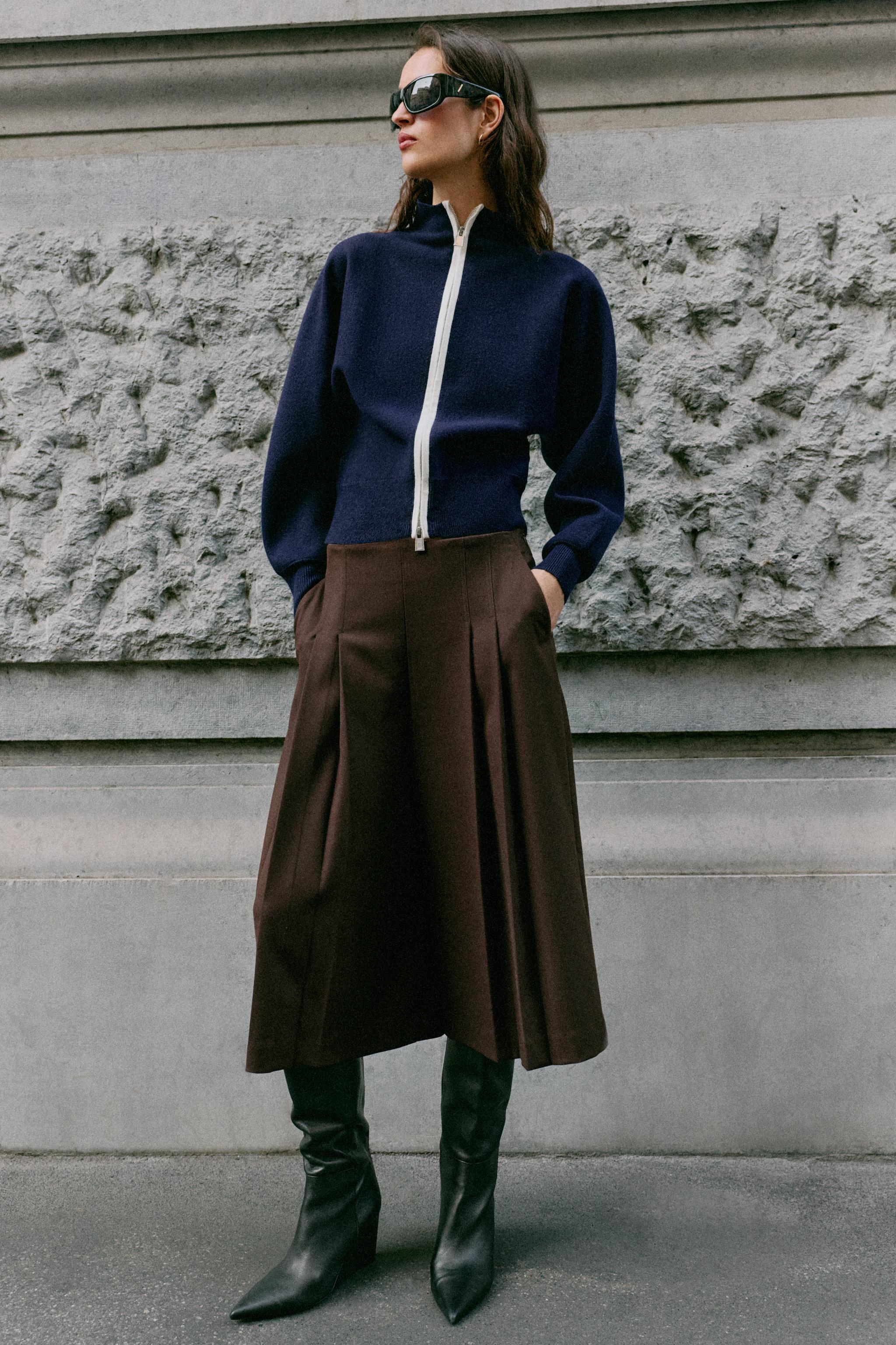 LONG PLEATED BERMUDA SHORTS — ZARA