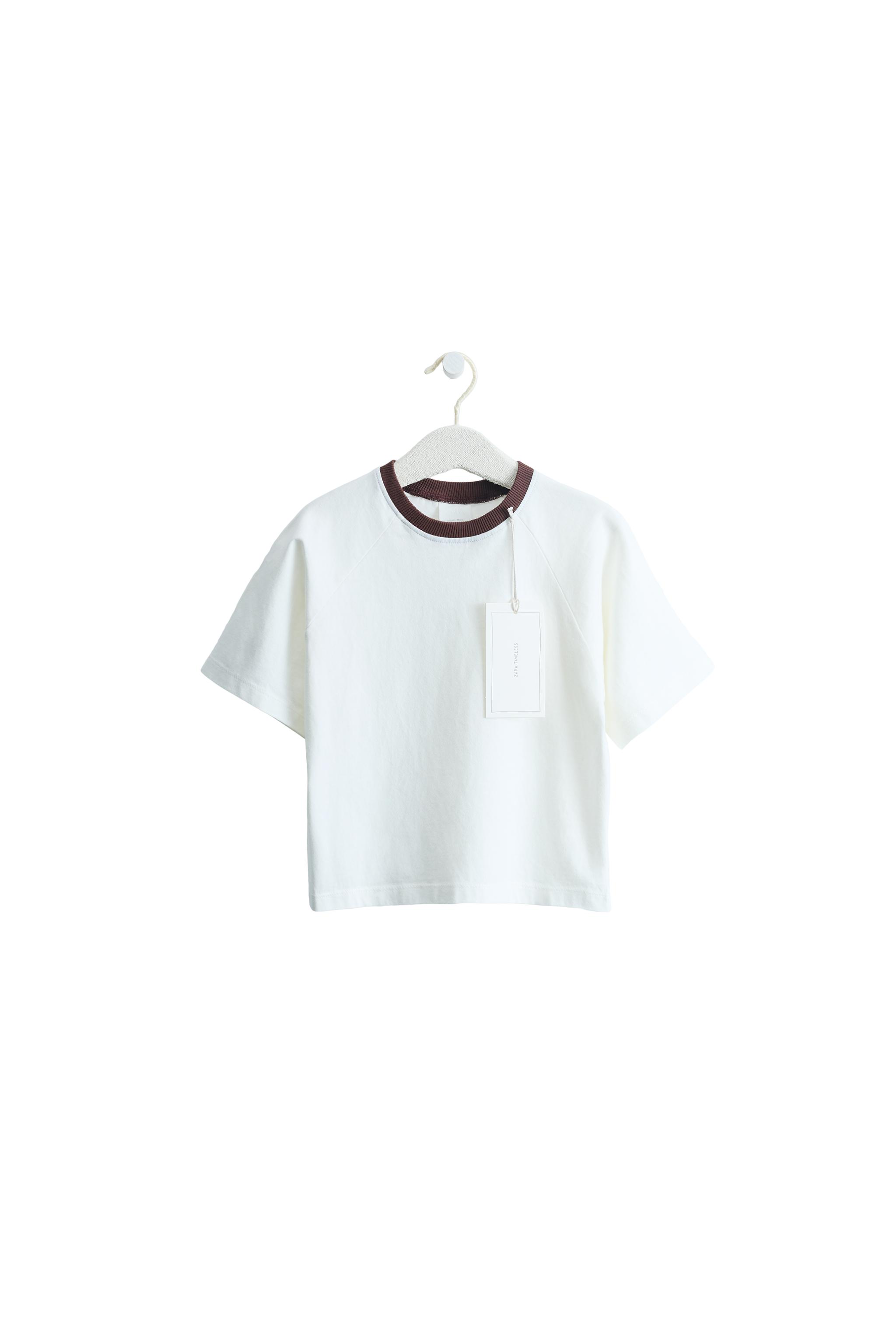 ZARA TIMELESS - CONTRAST PIPED T-SHIRT — ZARA