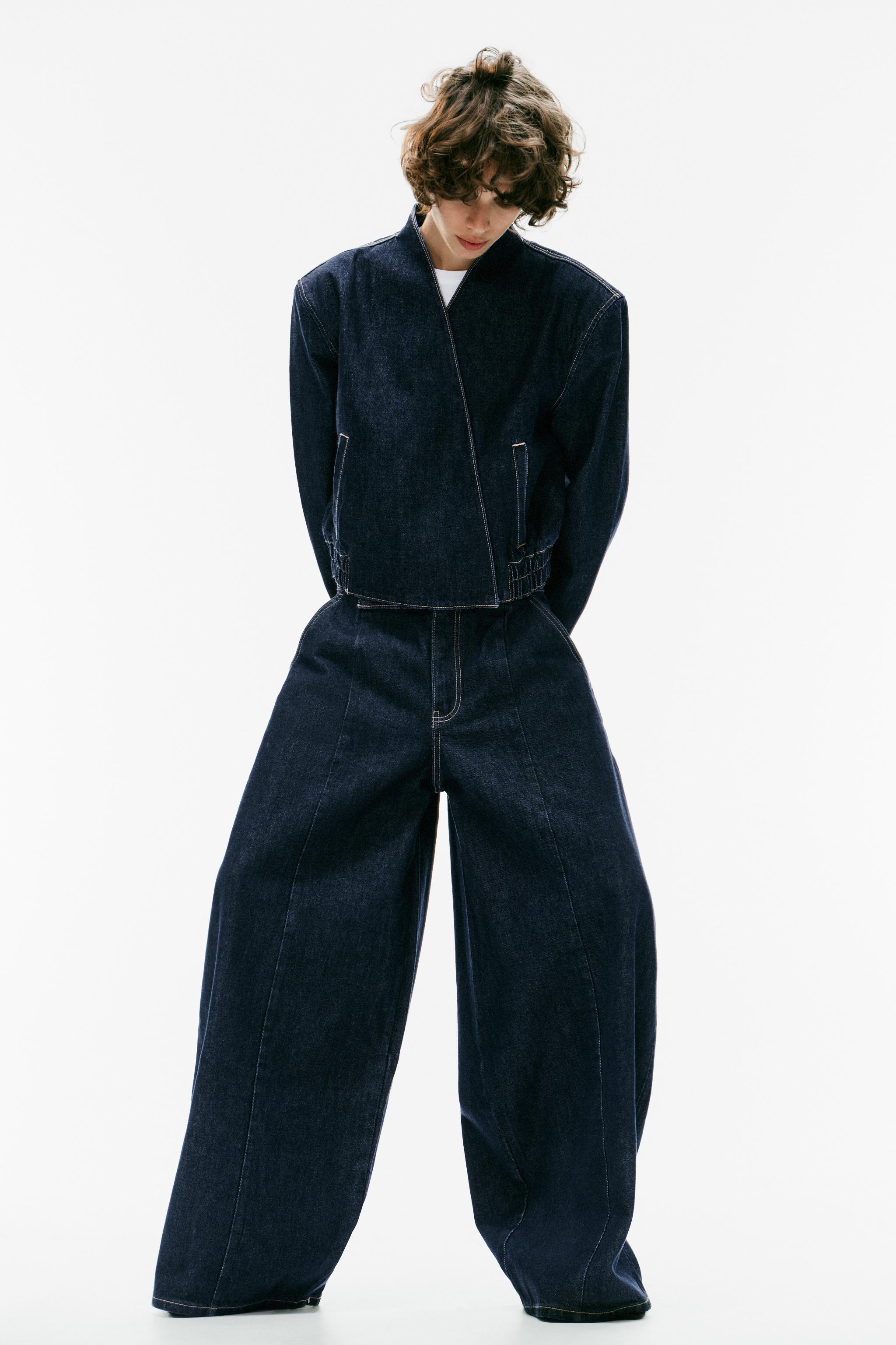 Джинсы силуэта "баллон" с швами — ZARA