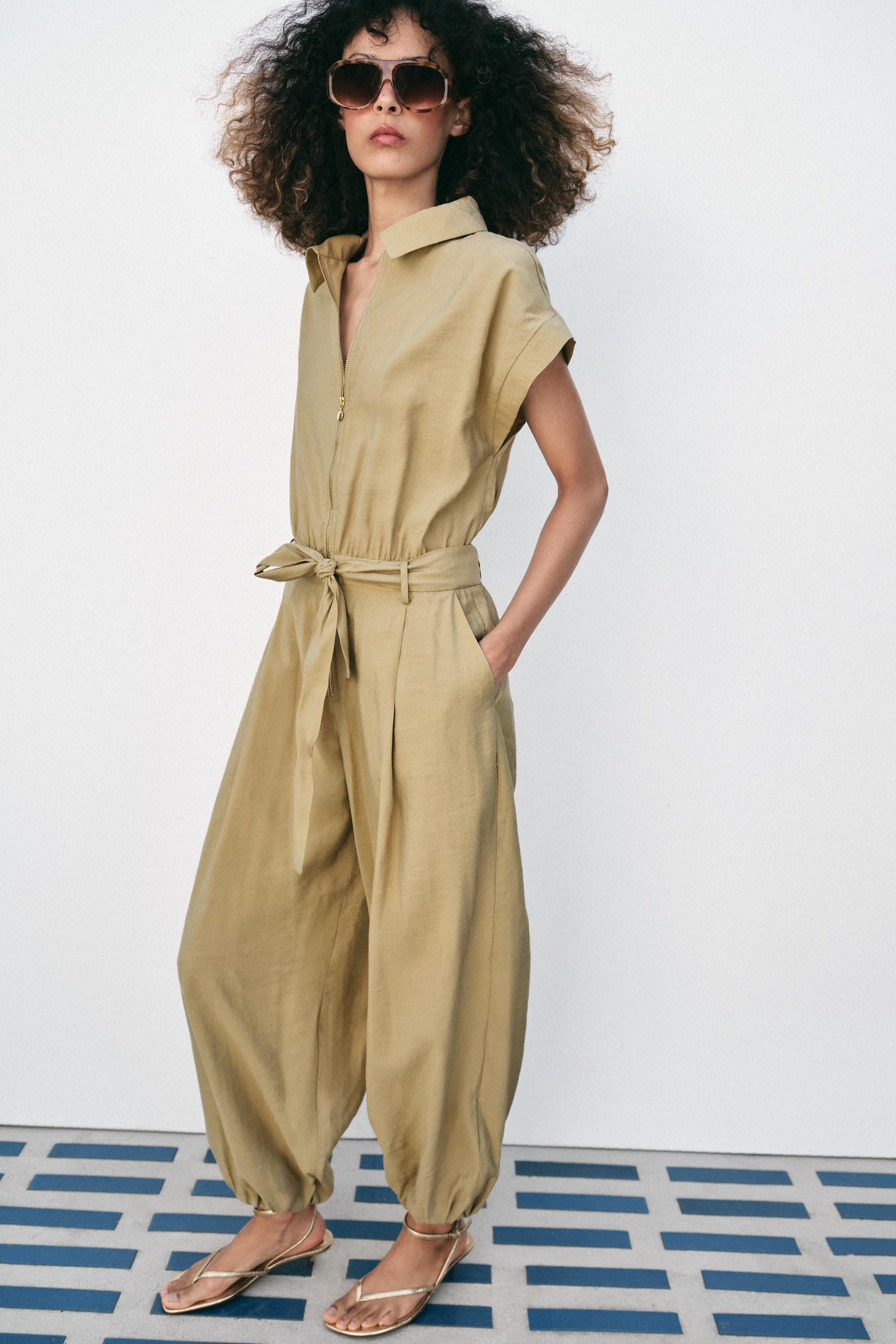 КОМБИНЕЗОН С ПОЯСОМ И МОЛНИЕЙ — ZARA