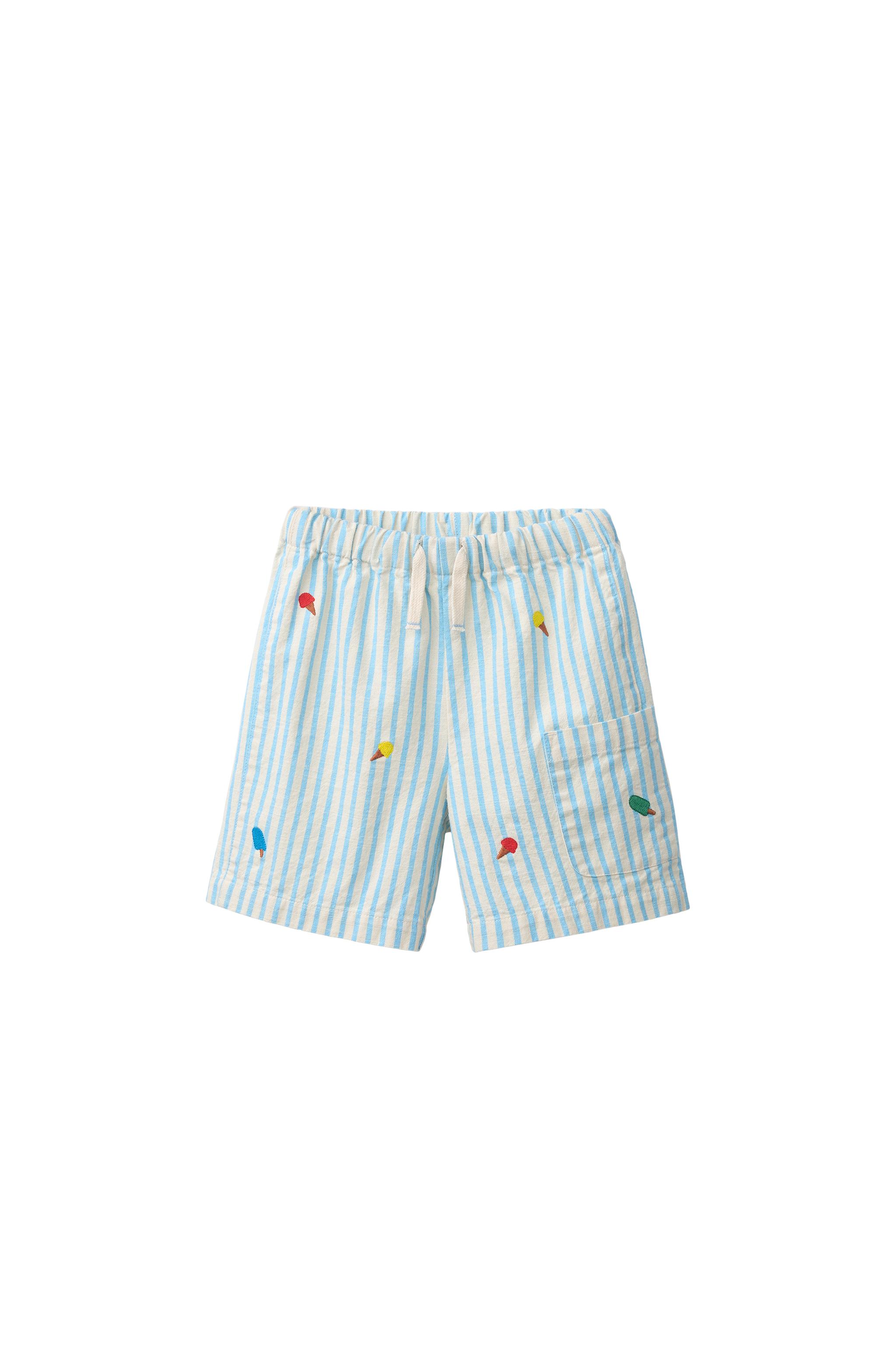 Бермуды в полоску с вышивкой — ZARA