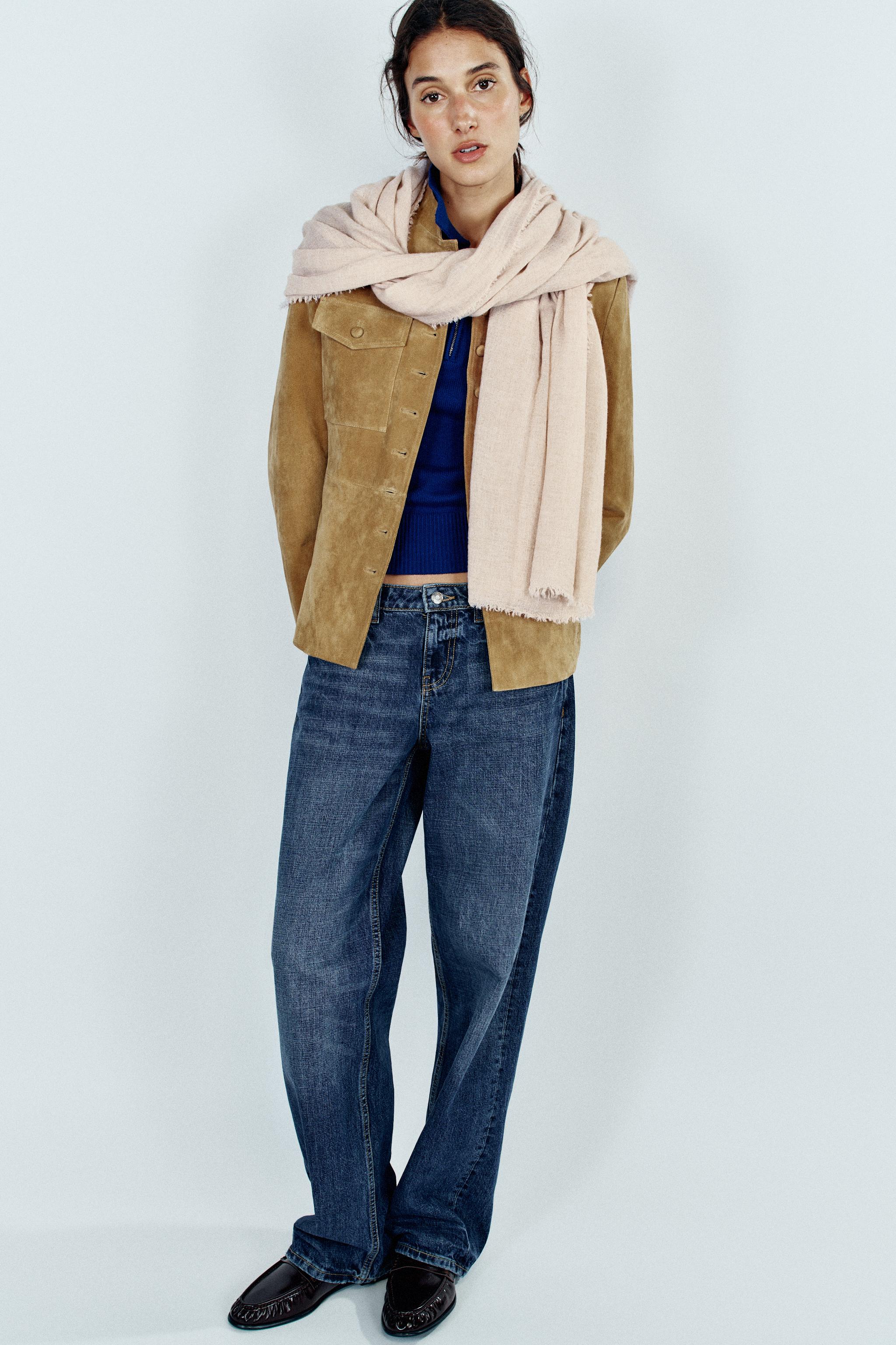 Шарф из смесовой шерсти с фактурной поверхностью — ZARA