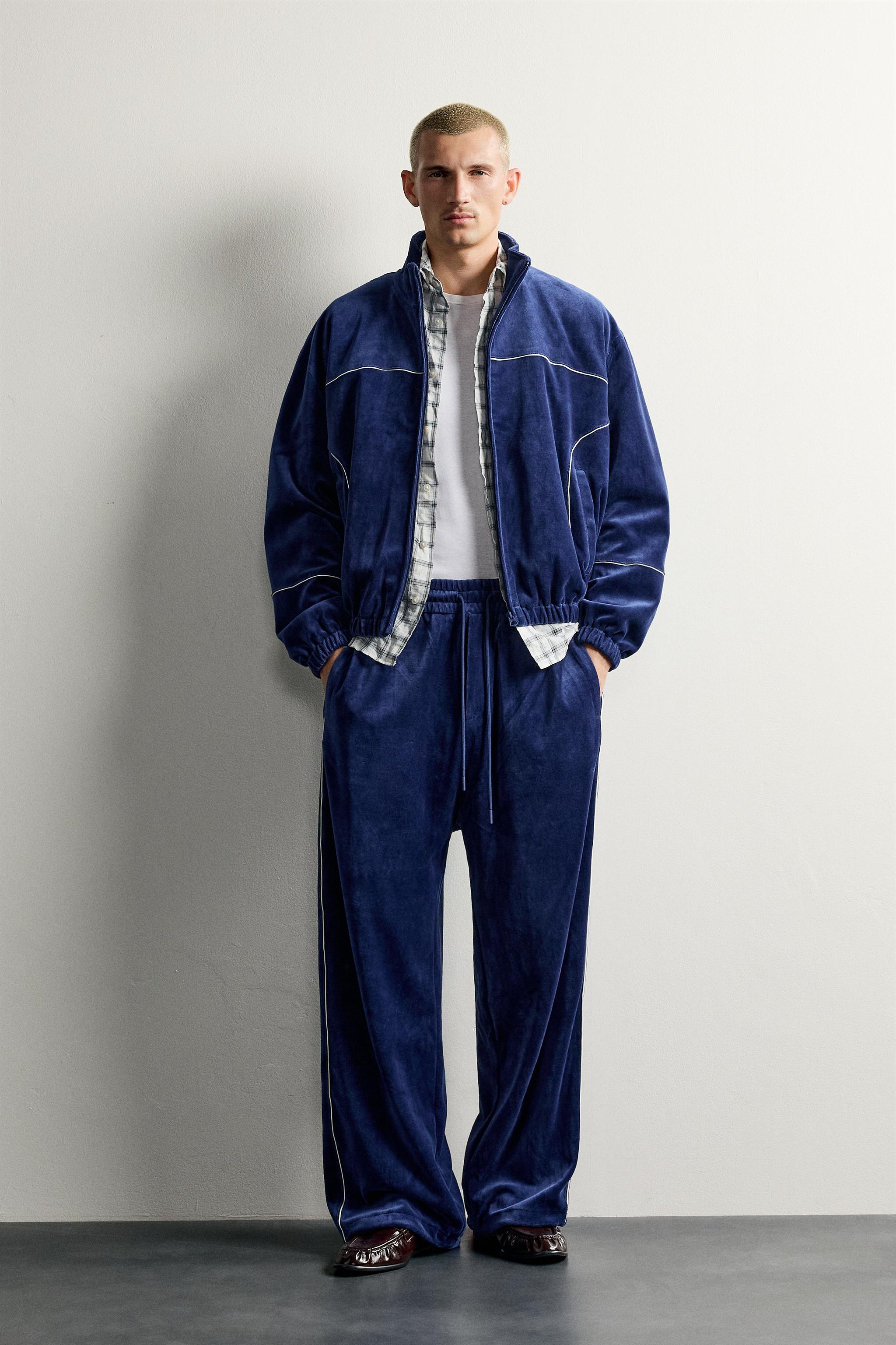 БРЮКИ СВОБОДНОГО КРОЯ В РЕТРО-СТИЛЕ ИЗ ВЕЛЮРА — ZARA
