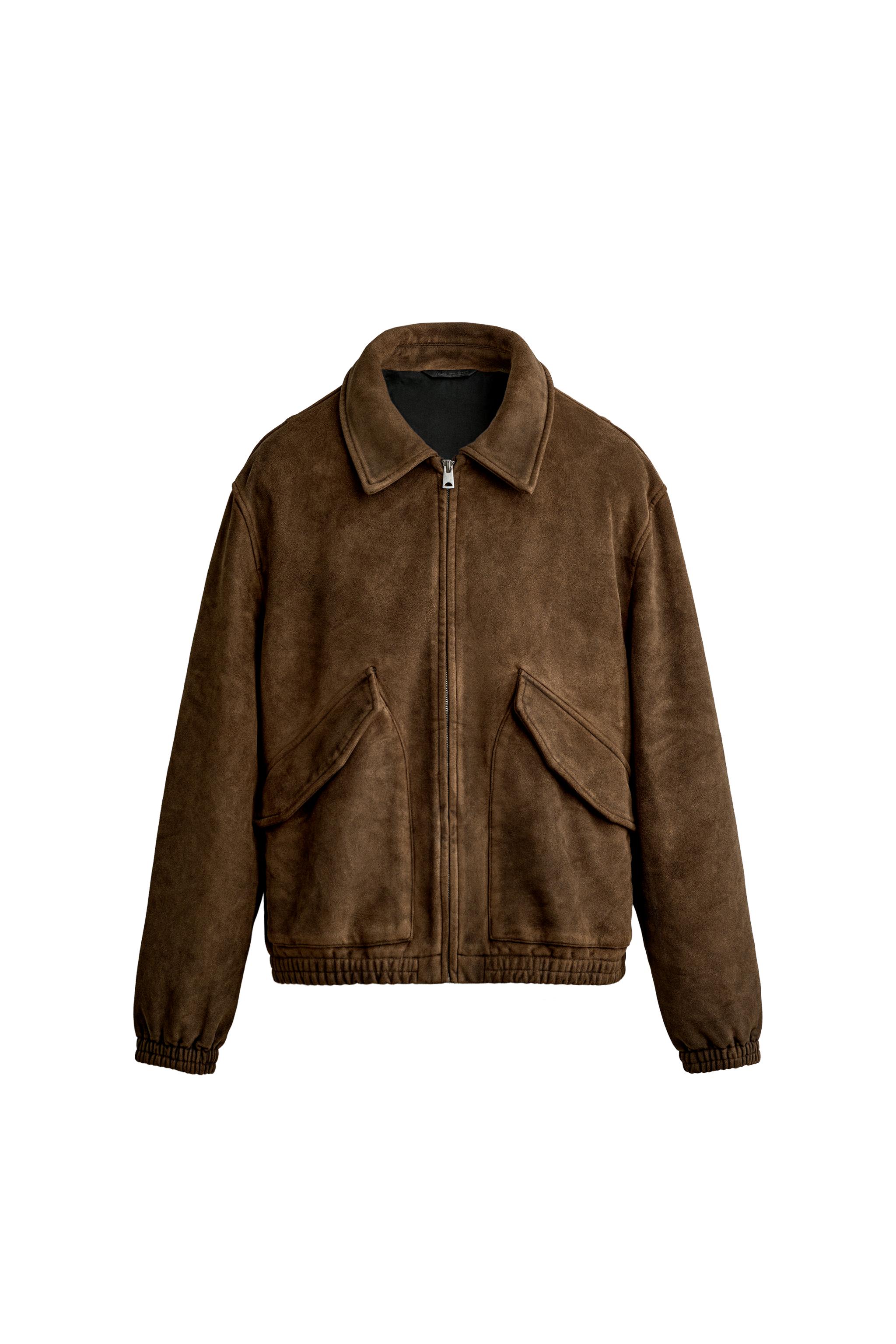 WASHED FAUX SUEDE JACKET — ZARA