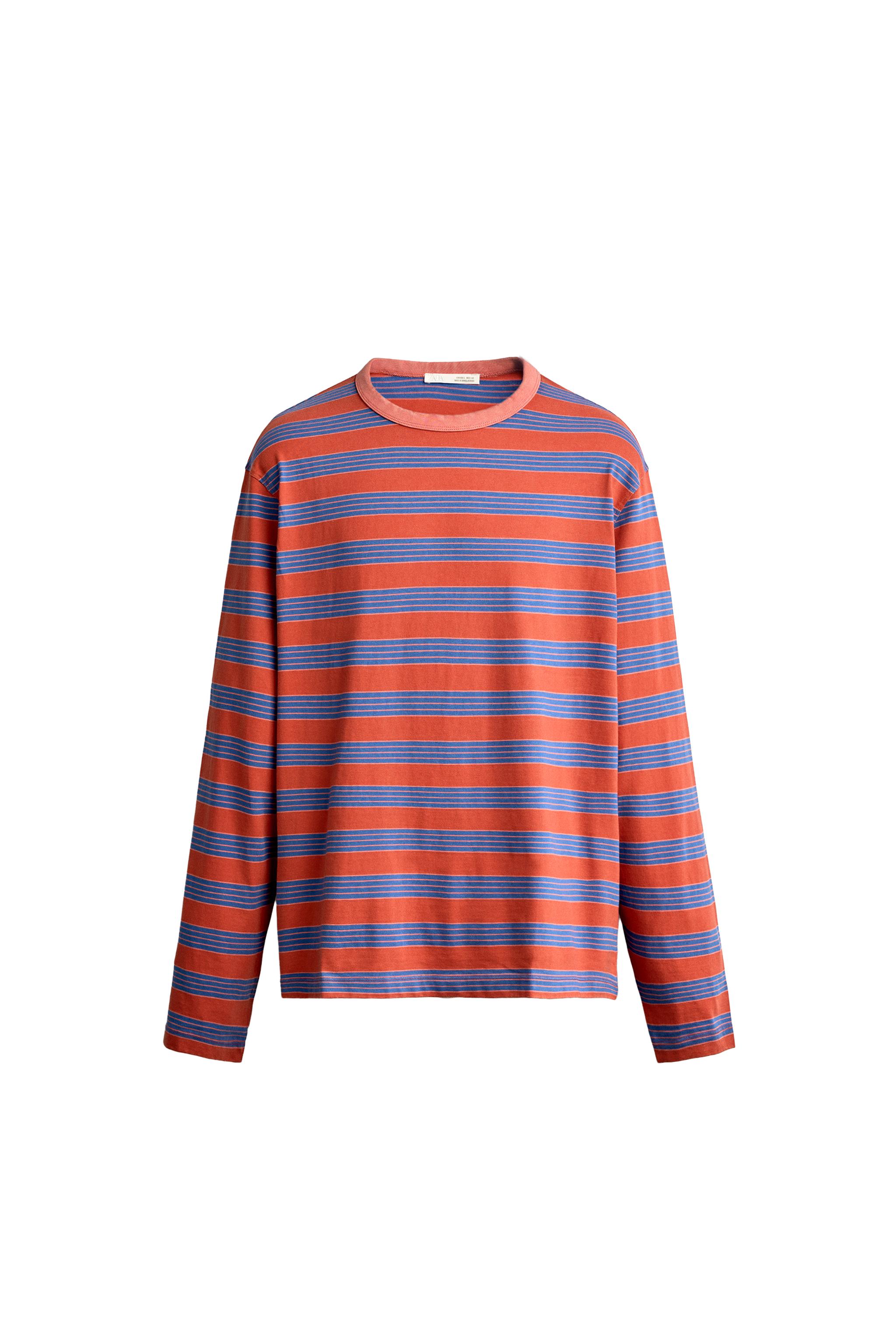 Футболка в полоску с длинным рукавом — ZARA