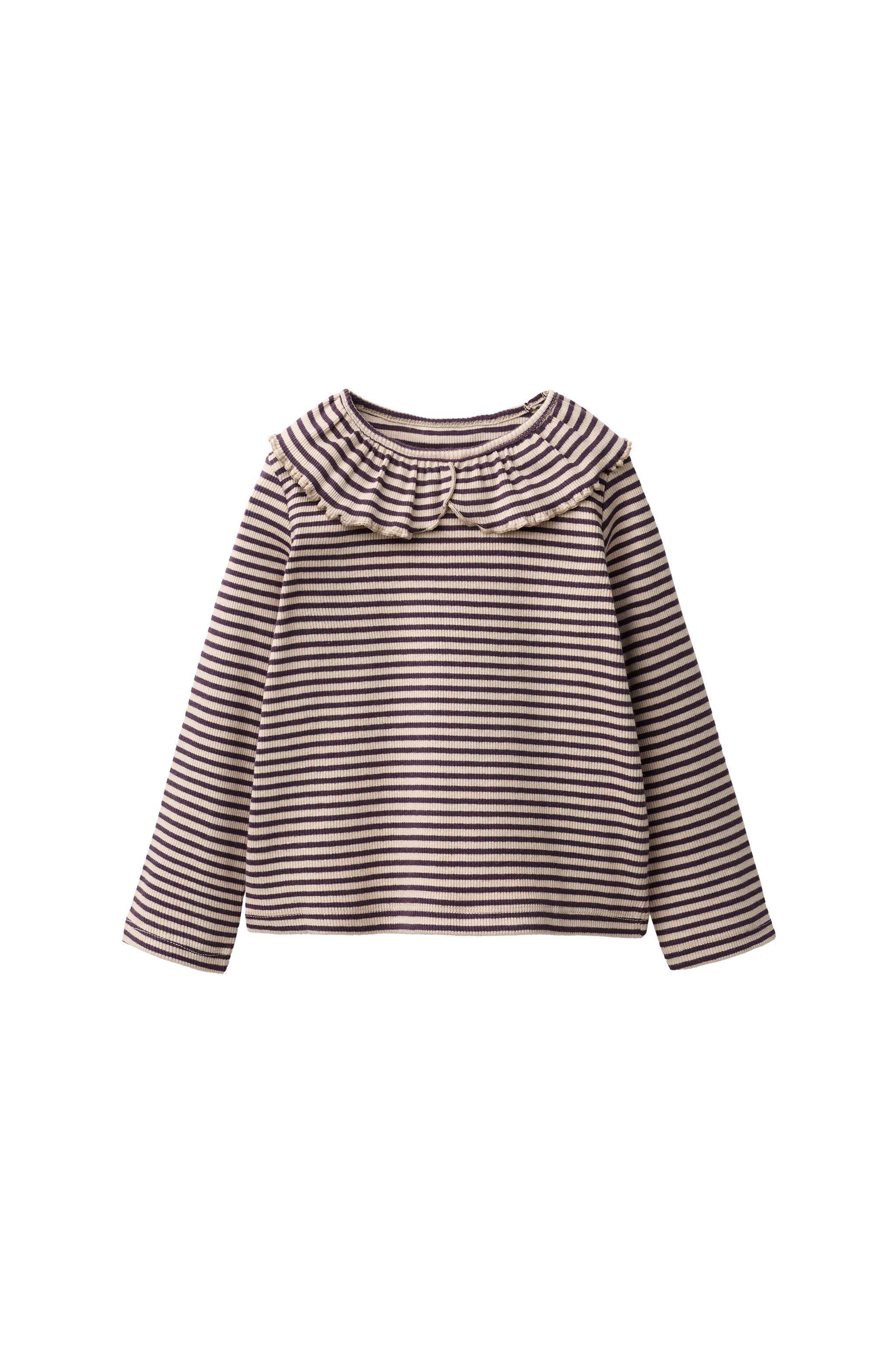 Футболка с воротником-петушком и ребристой отделкой — ZARA