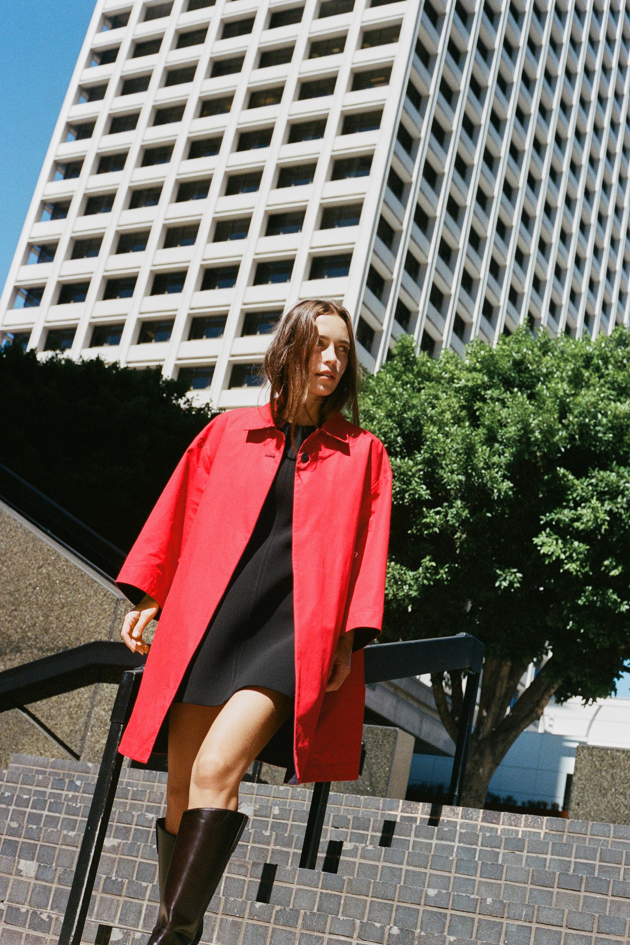 Тренч-плащ миди ZW Collection двусторонний — ZARA