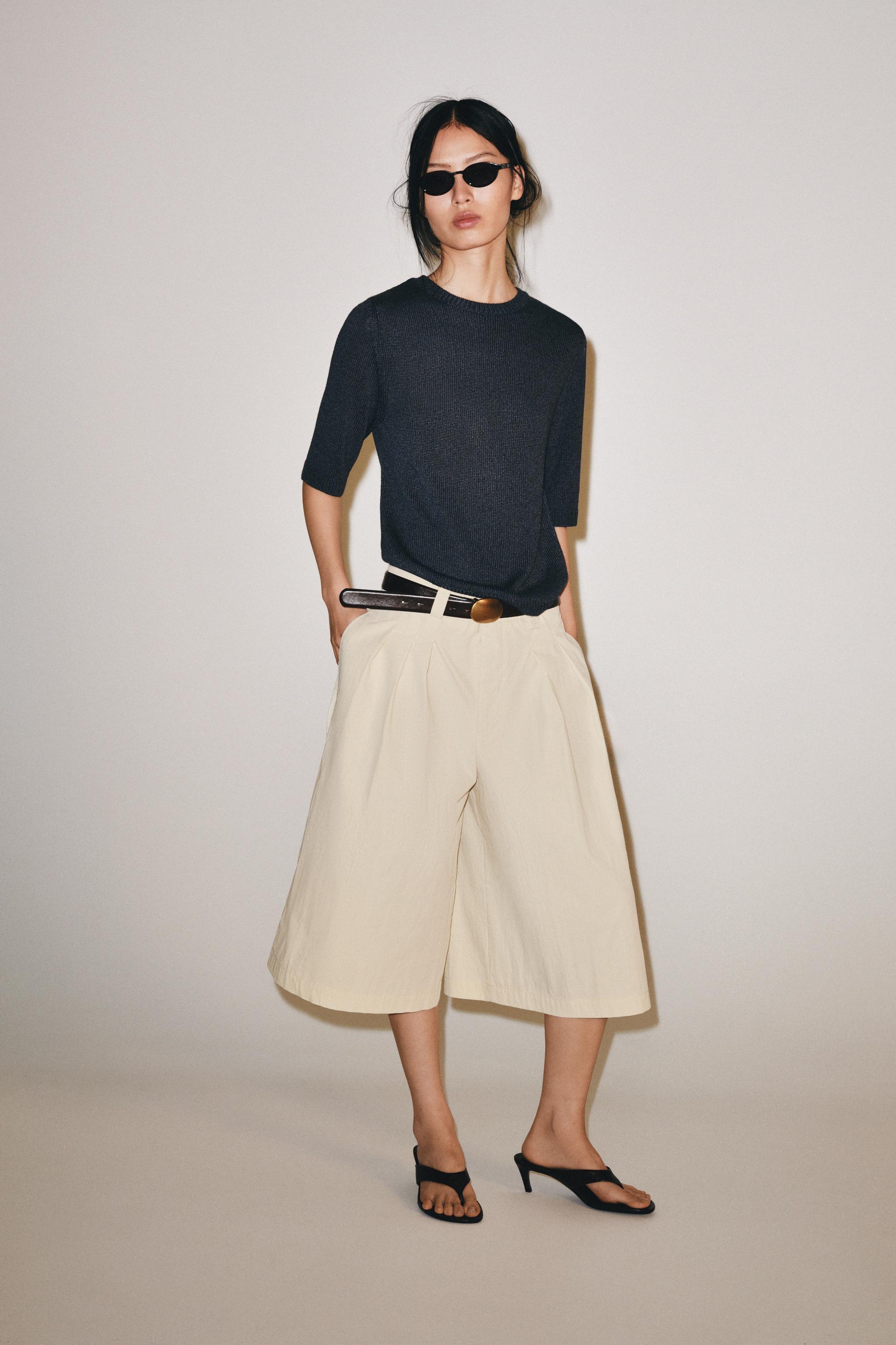 Топ с коротким рукавом из трикотажа — ZARA