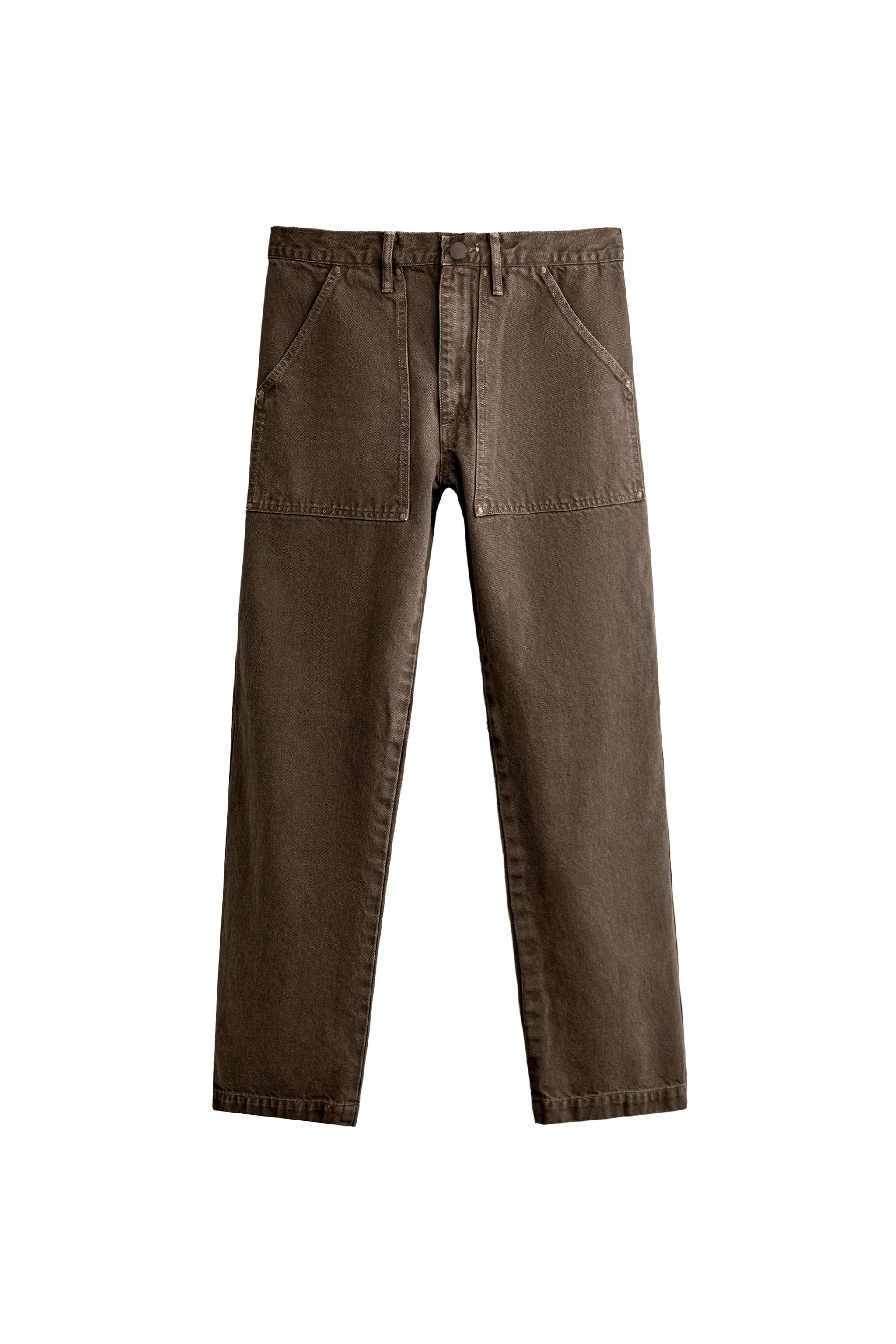 Прямого кроя джинсы с карманами и надписью TANAKA NY TYO LTD.© 2026 — ZARA