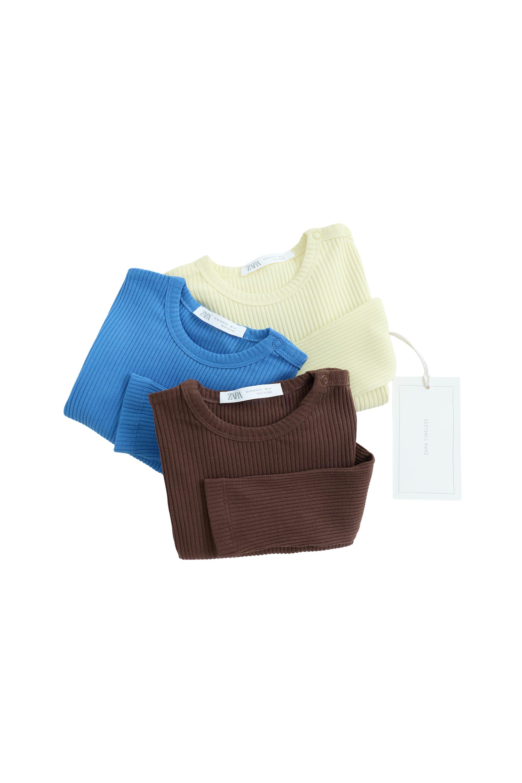 ZARA TIMELESS — НАБОР ИЗ 3 БОДИ С ДЛИННЫМИ РУКАВАМИ — ZARA