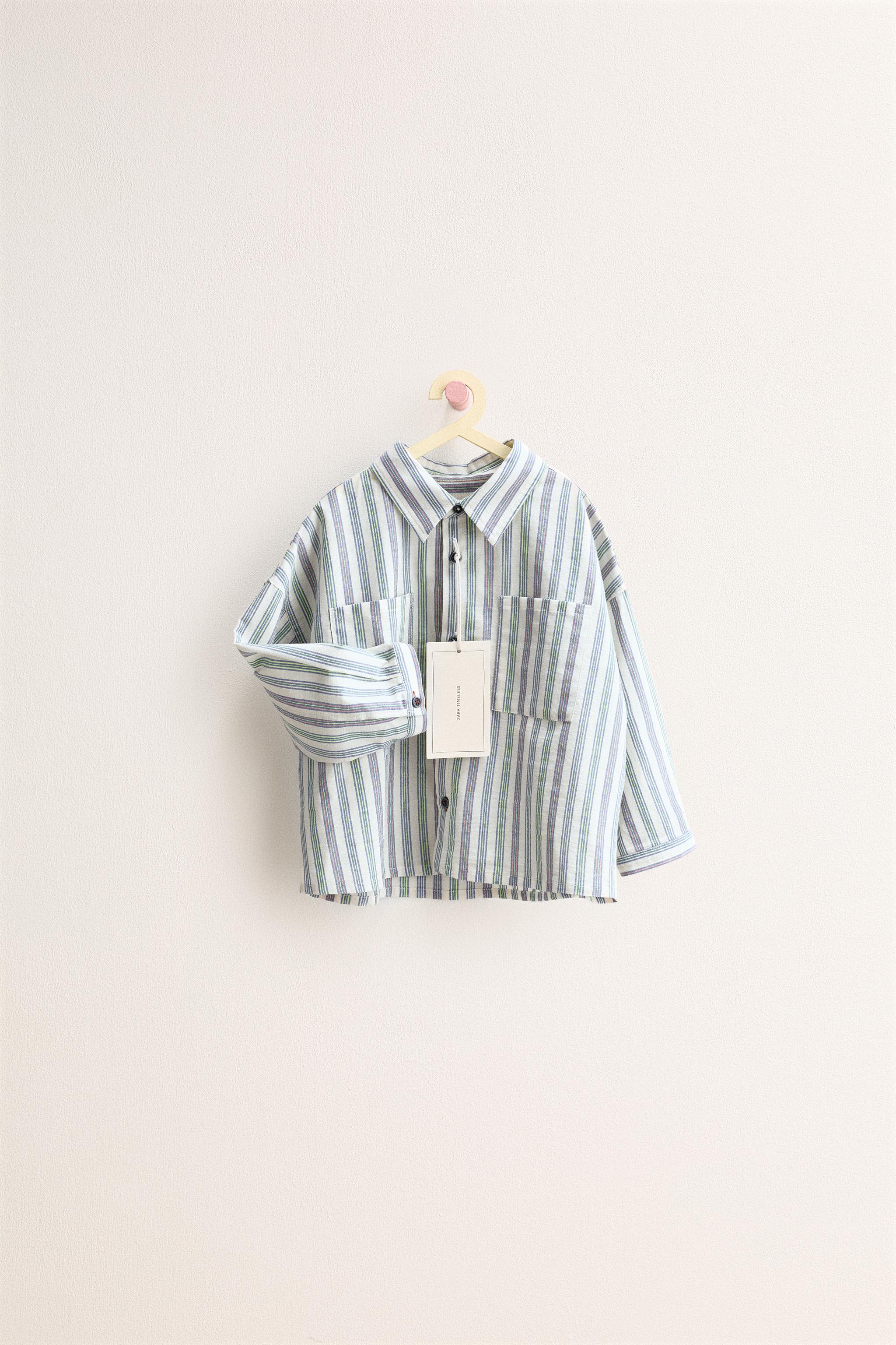ZARA TIMELESS - РУБАШКА В ПОЛОСКУ С КАРМАНОМ — ZARA