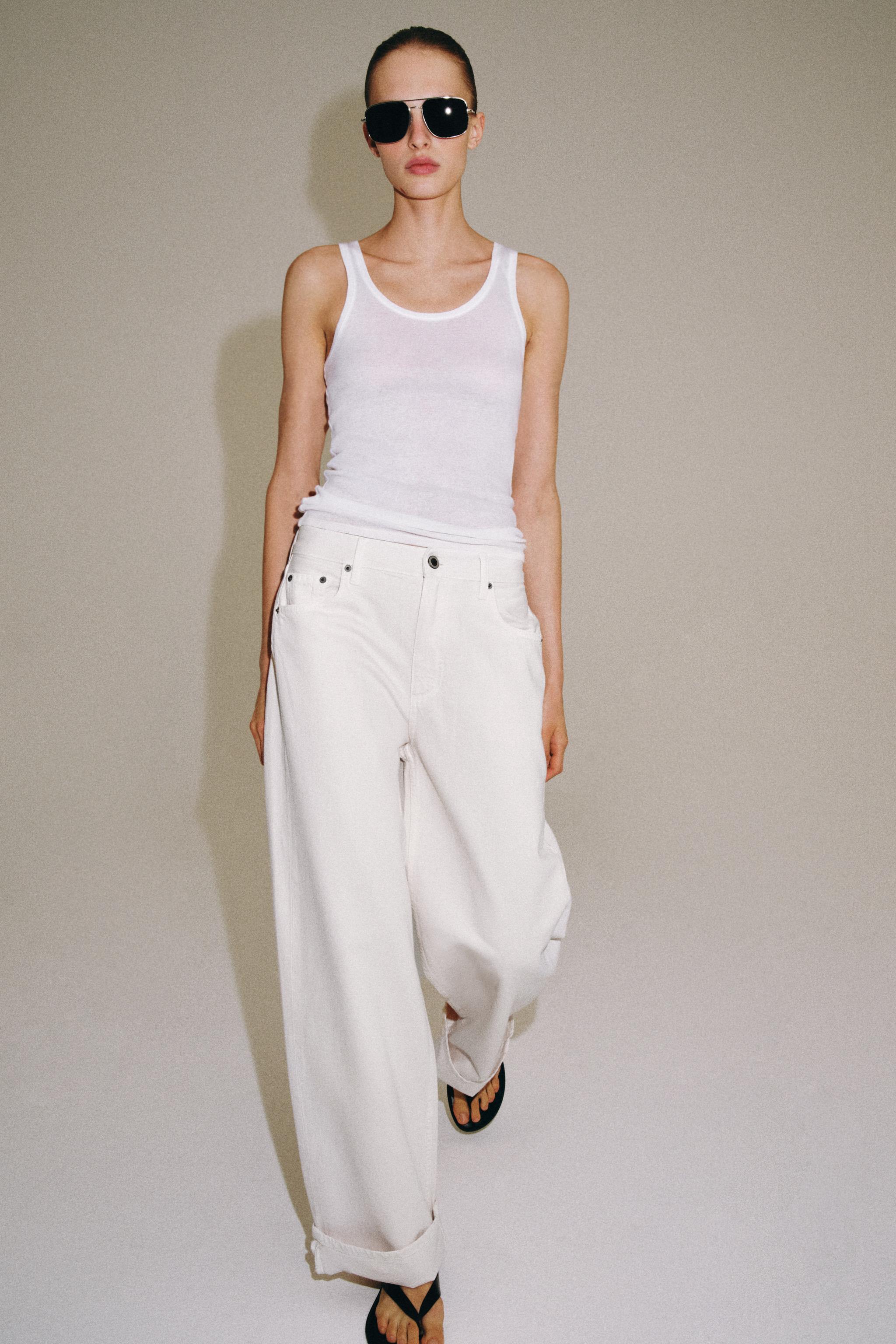 Джинсы ZW COLLECTION со средней посадкой свободного кроя — ZARA