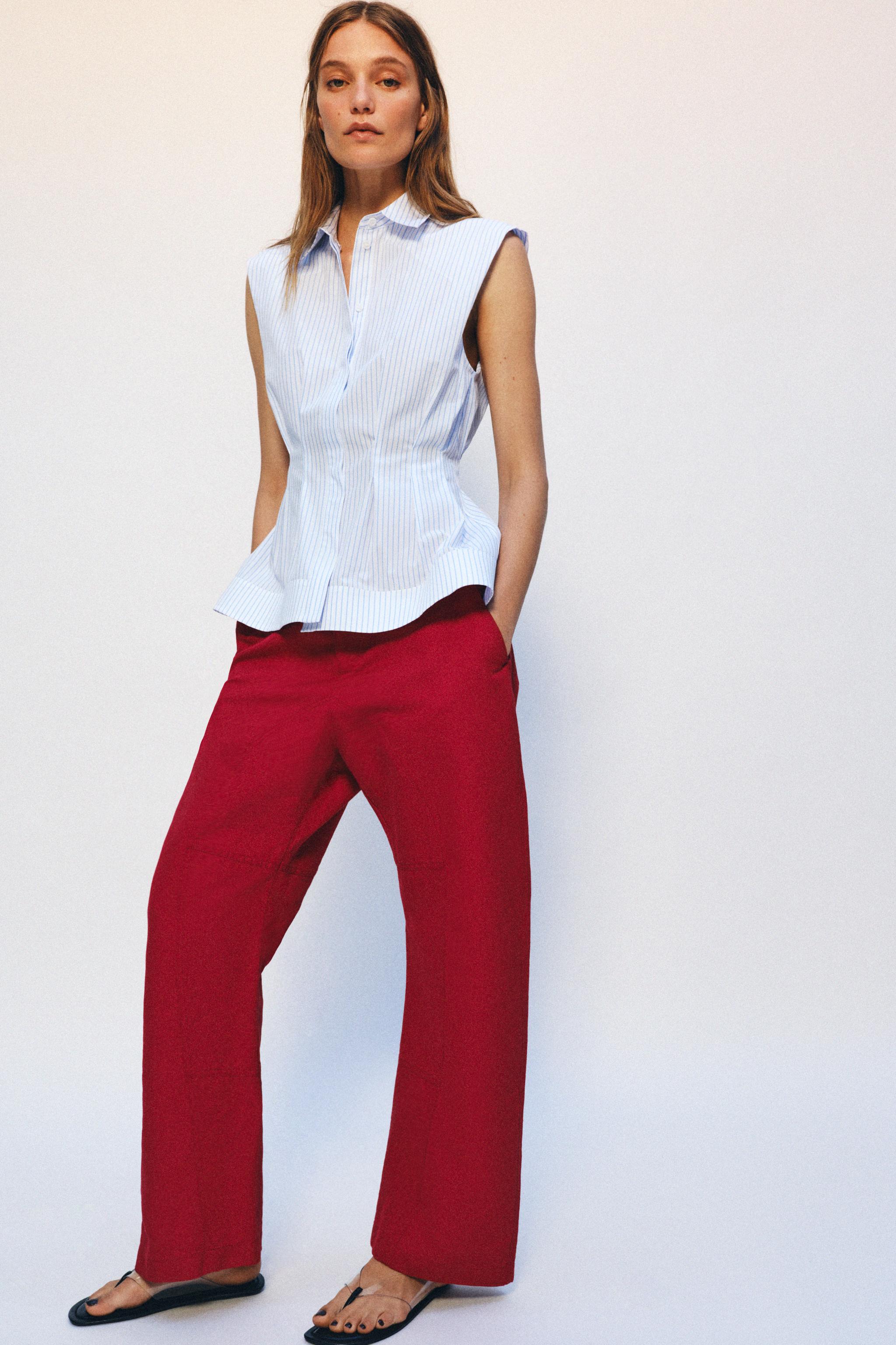 РУБАШКА СО СКЛАДКАМИ И ПРОЙМАМИ — ZW COLLECTION — ZARA