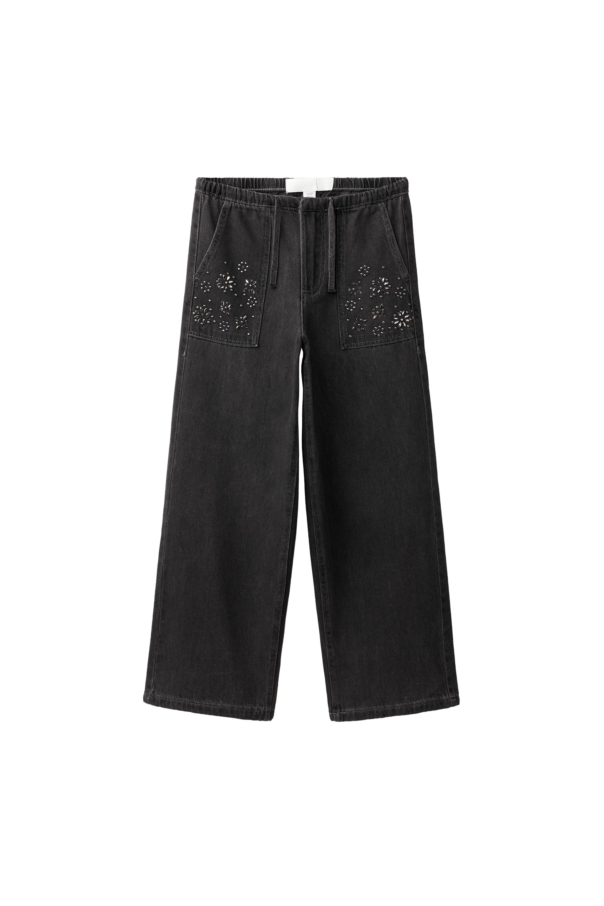Джинсы свободного кроя с широкими штанинами и заклёпками — ZARA