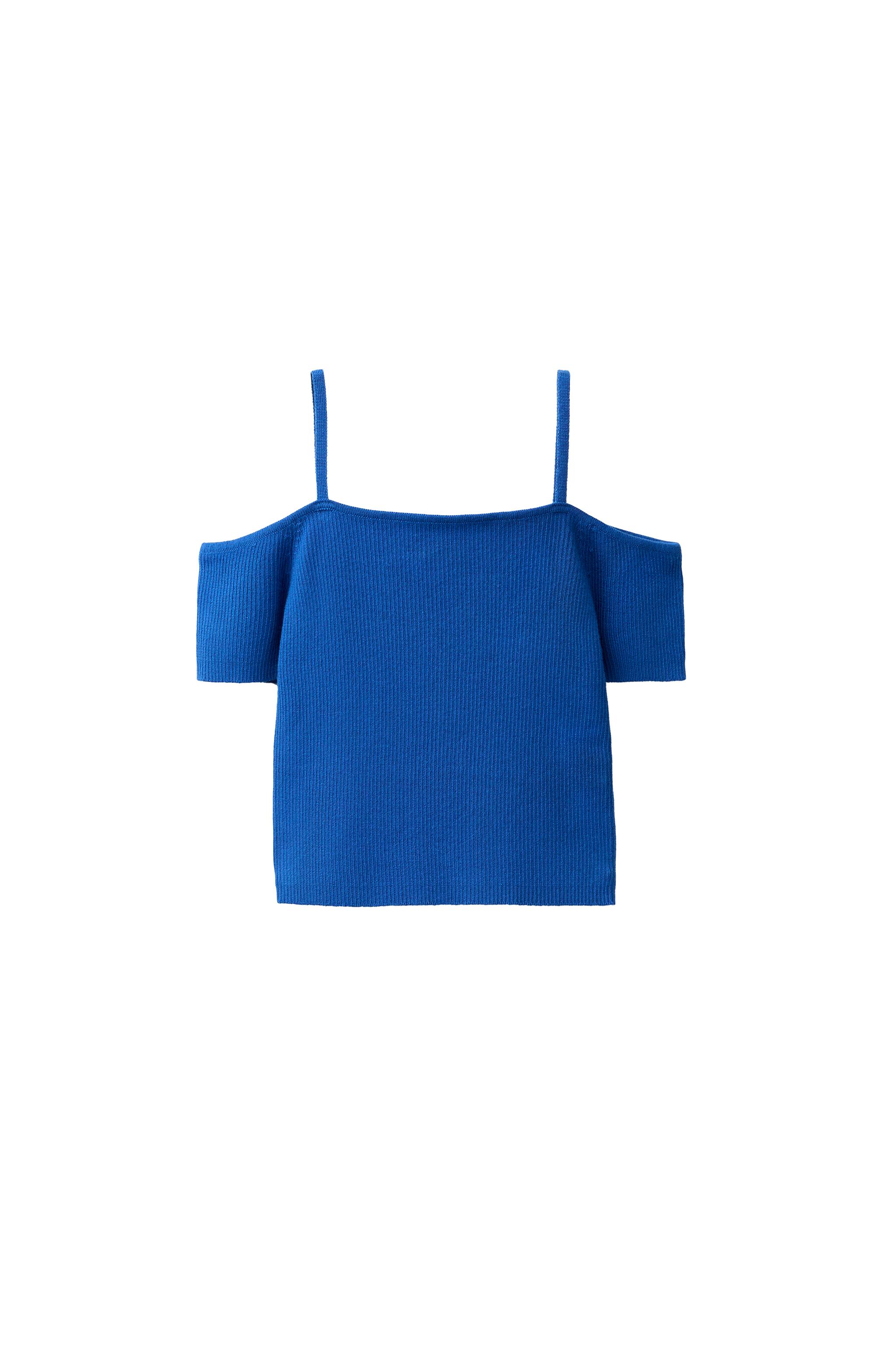 Топ в полоску из рельефной вязки — ZARA