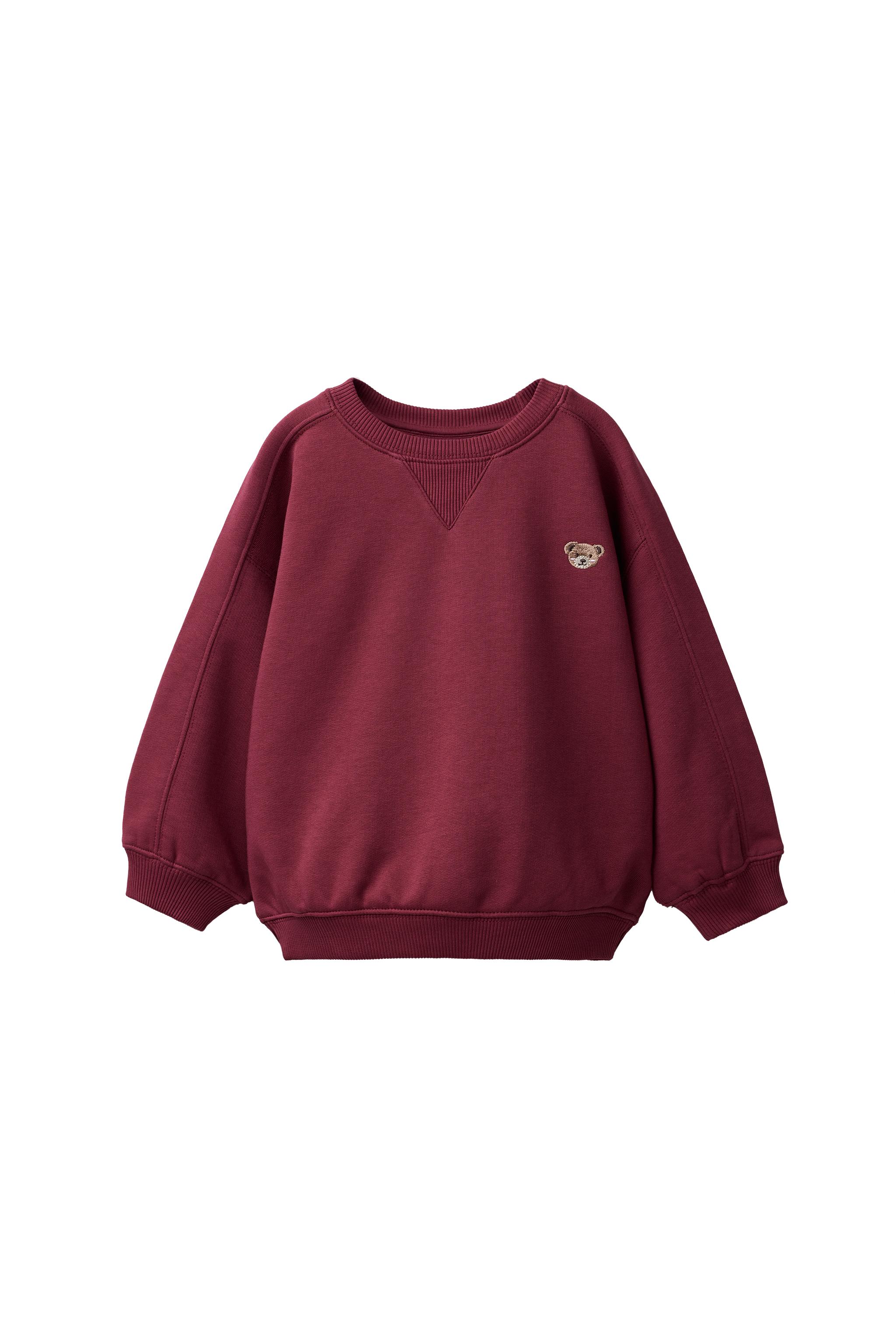 Свитшот с вышивкой медведя — ZARA