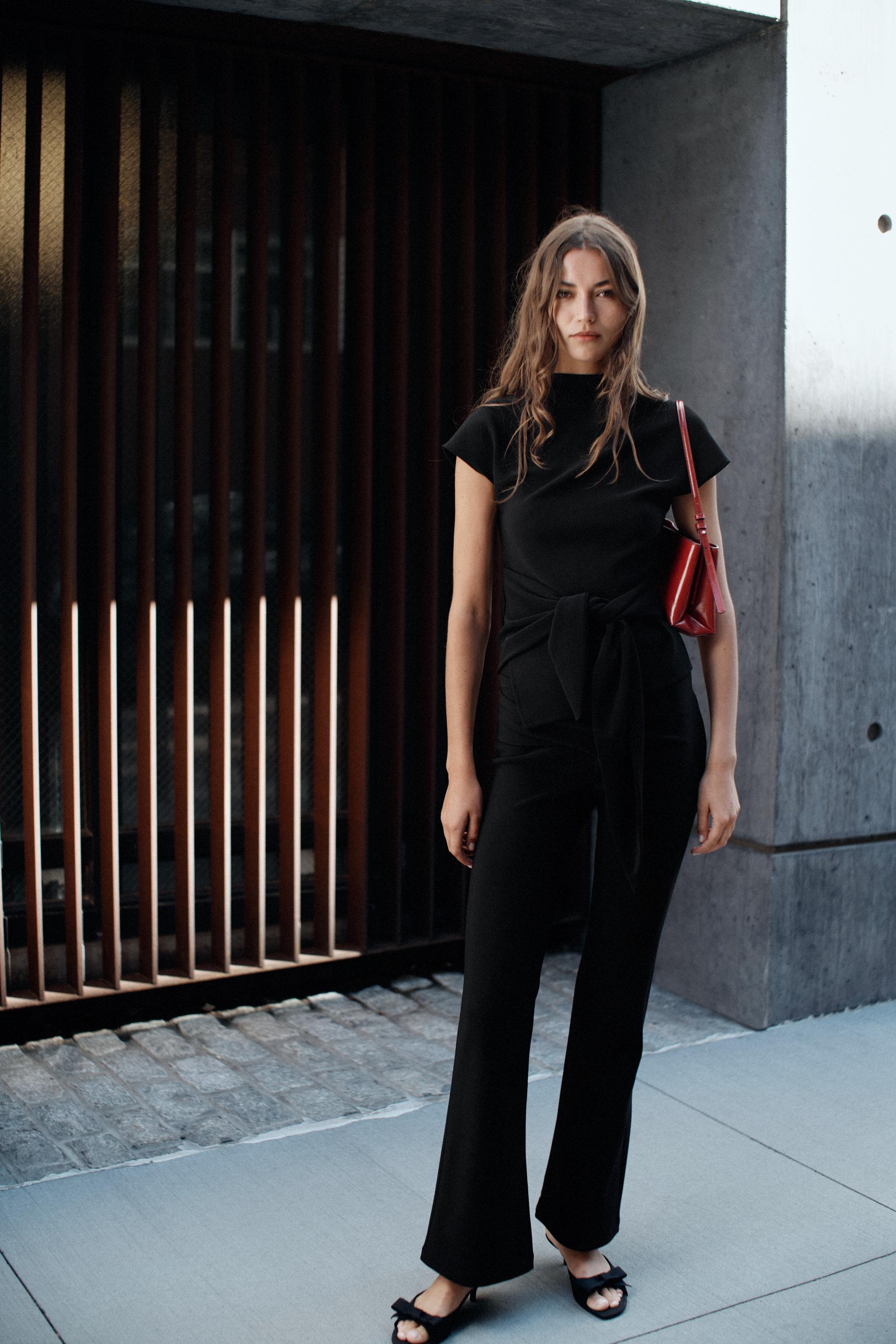 Топ с драпировкой и поясом — ZARA