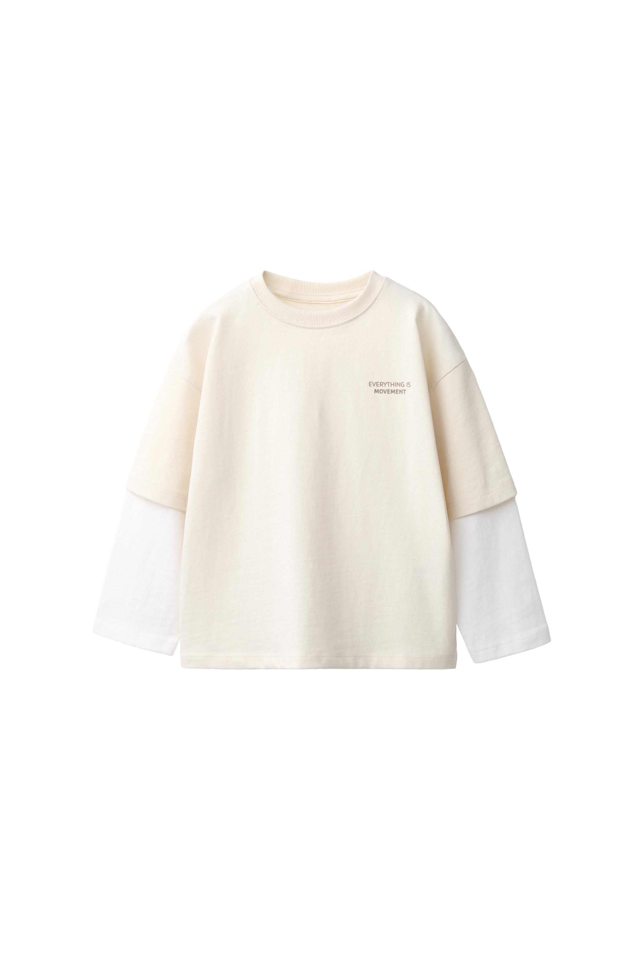 Футболка со слоганом с двойными рукавами — ZARA