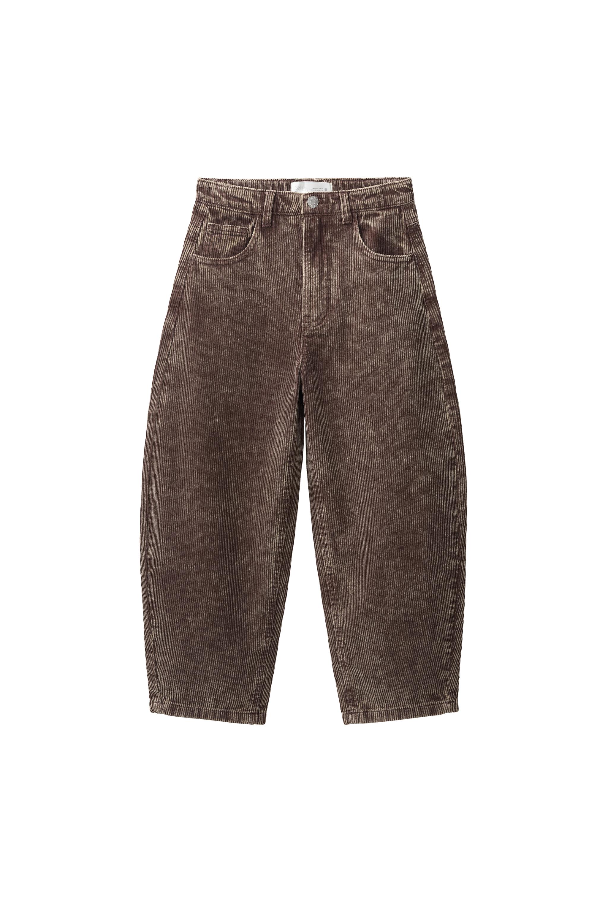 WASHED CORDUROY BALLOON TROUSERS — ZARA