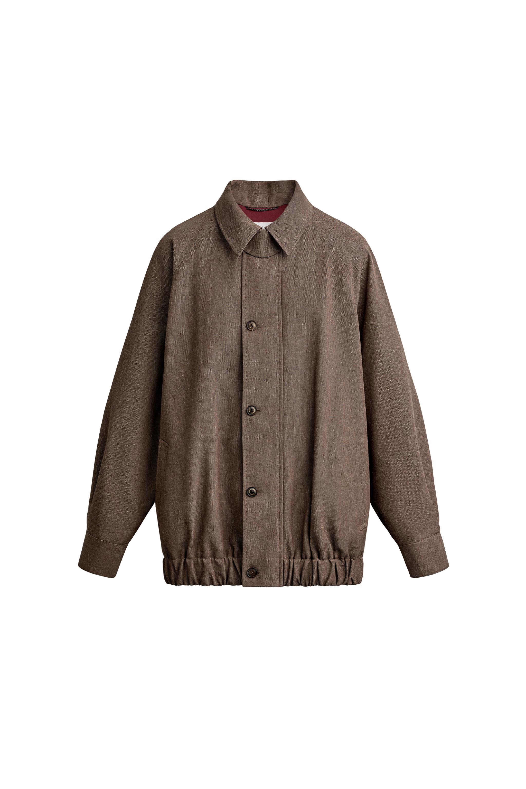 WOOL BLEND STRUCTURED JACKET — ZARA