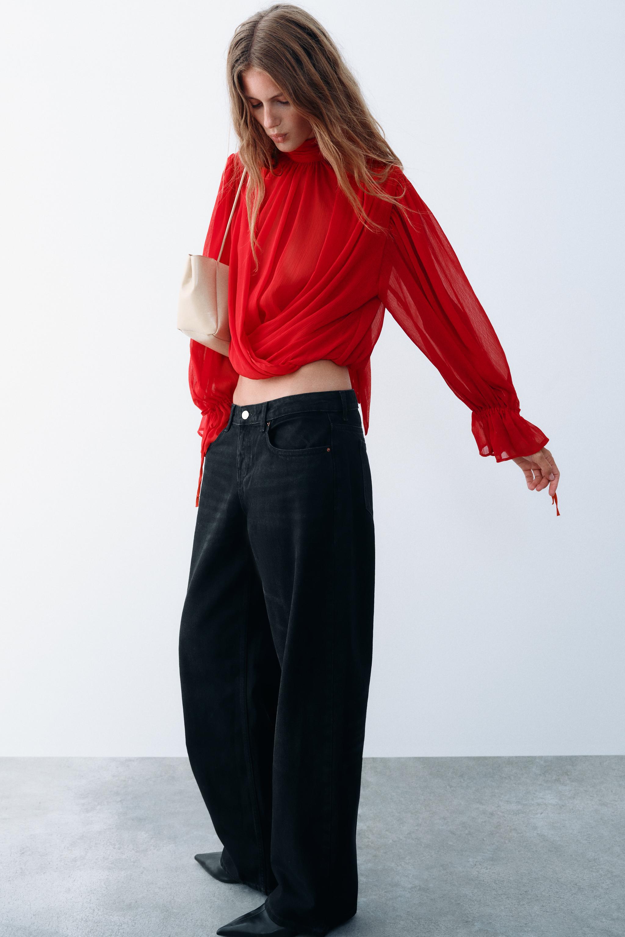 Топ с драпировкой и завязками на спине — ZARA