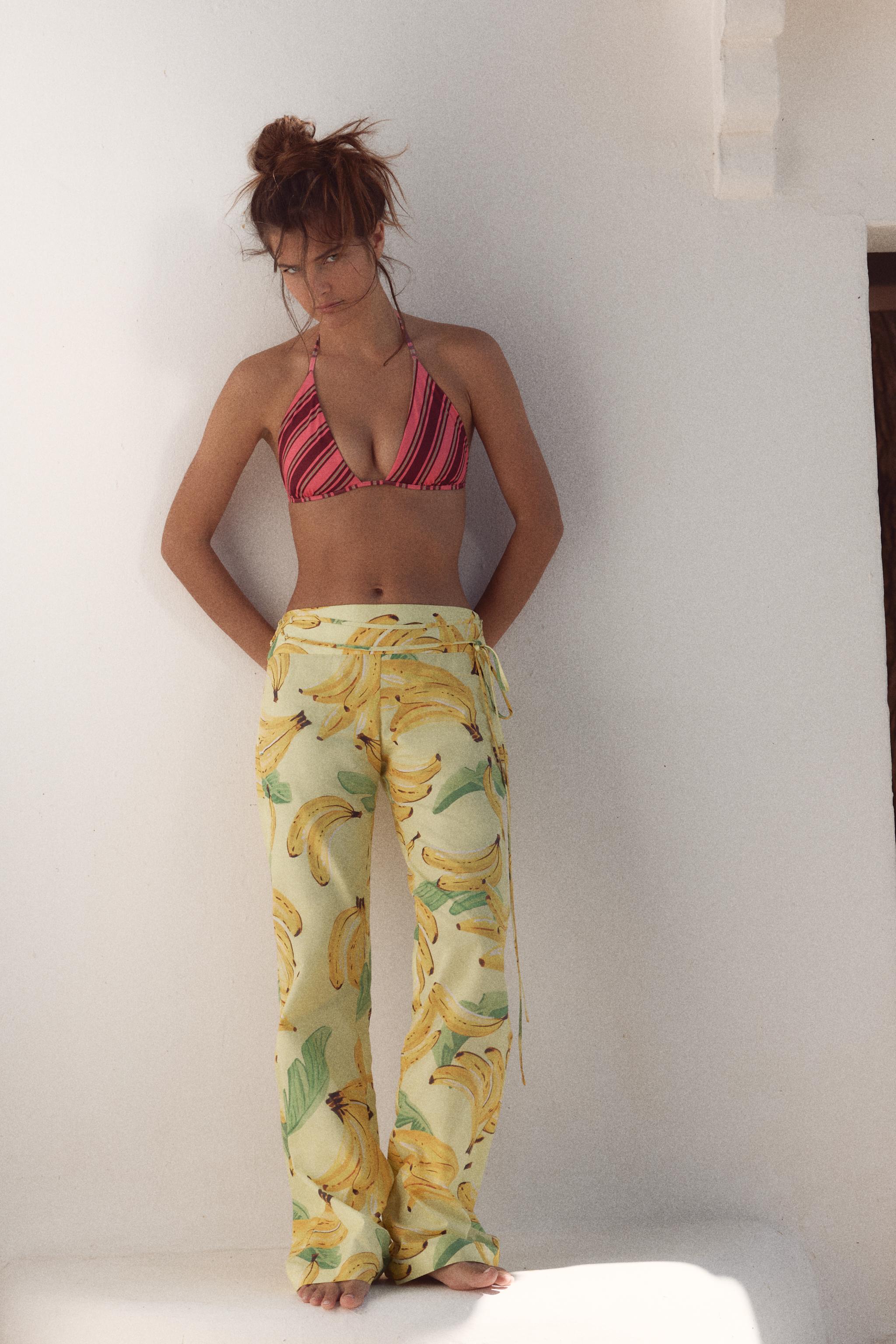 Брюки с фруктовым принтом на кулиске — ZARA