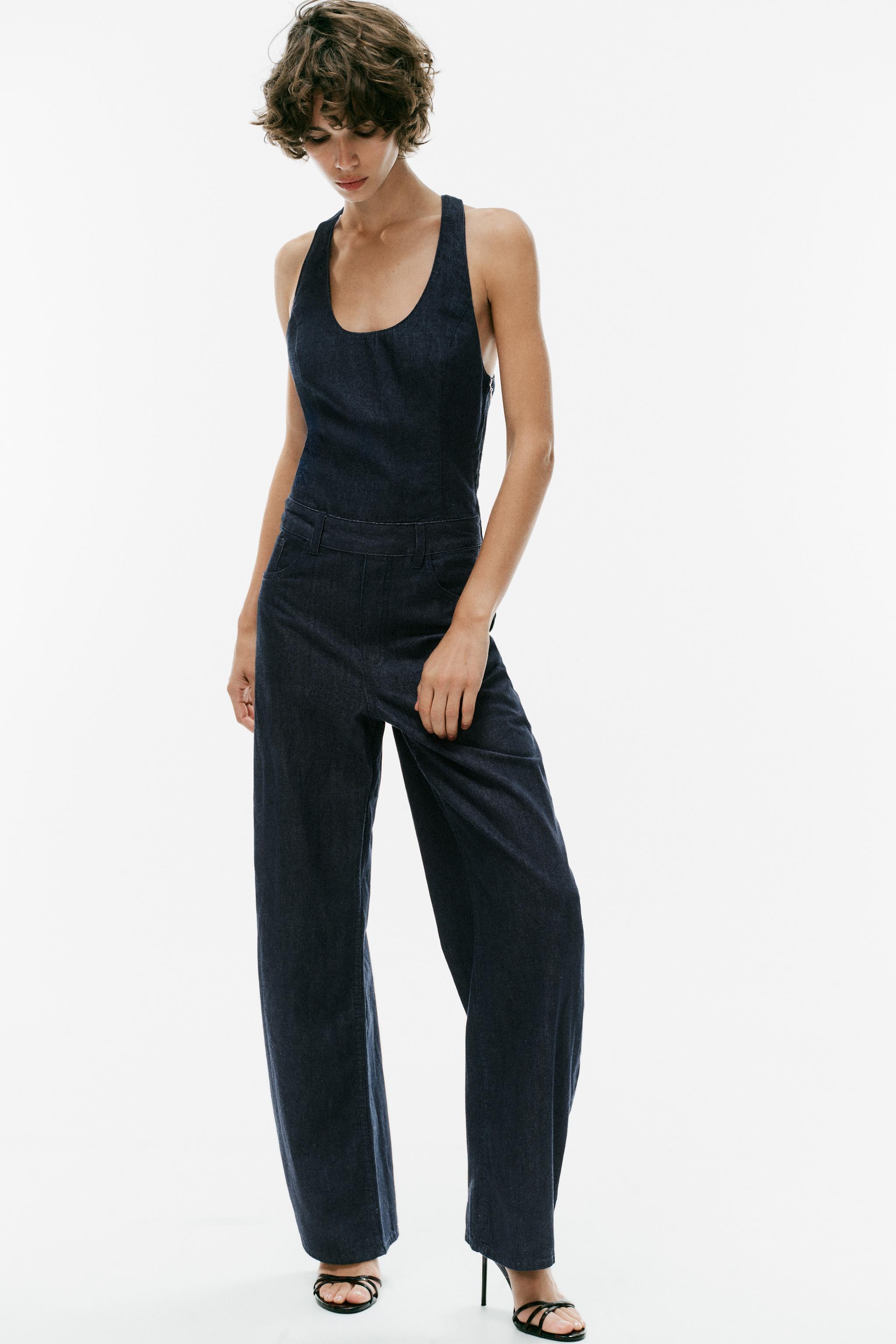 ДДИНСОВЫЙ КОМБИНЕЗОН С ПЕРЕКРЕЩИВАЮЩИМИСЯ БРЕТЕЛЯМИ — ZARA