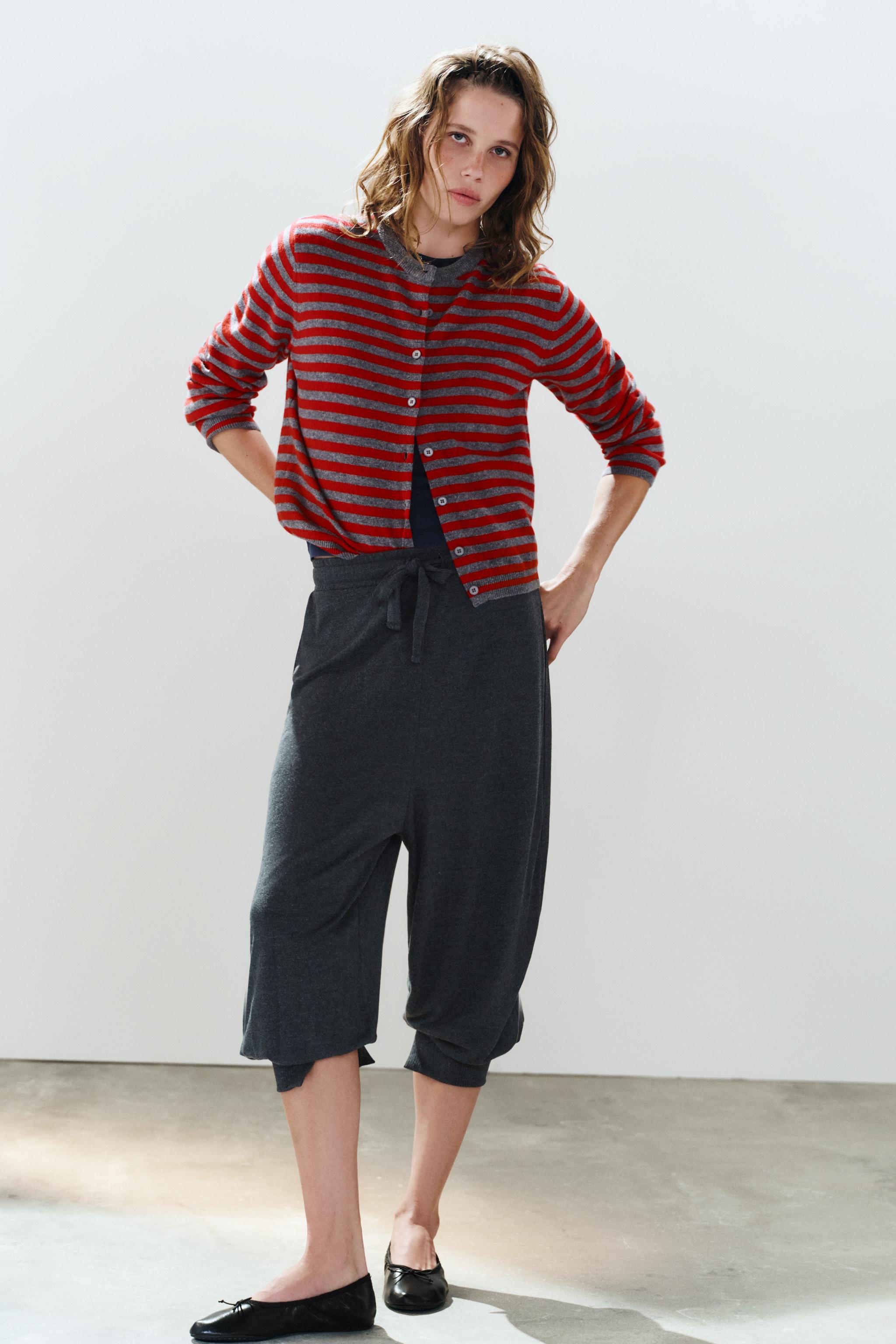 100% WOOL STRIPED CARDIGAN — ZARA