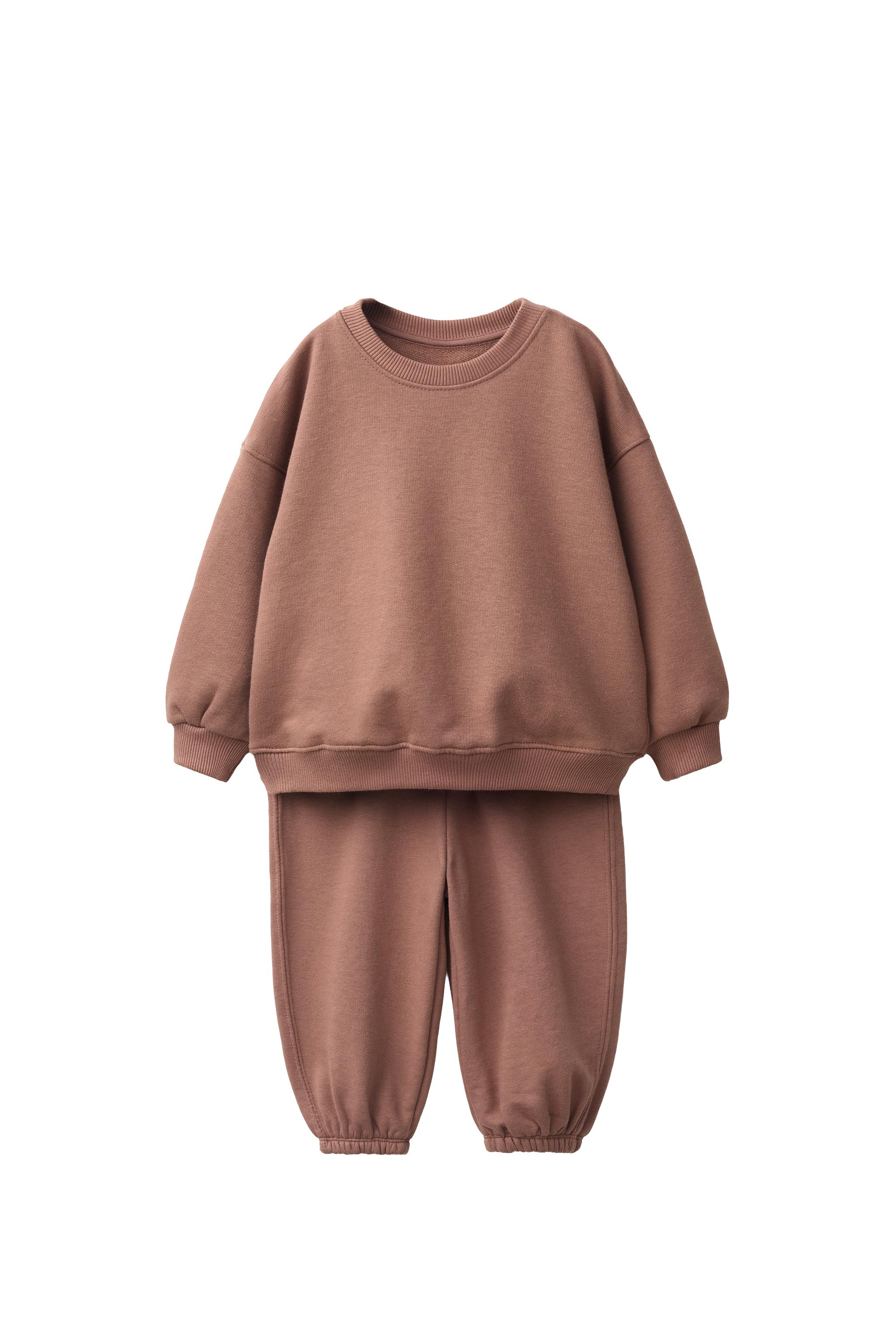 PLAIN SWEATSHIRT AND JOGGER SET — ZARA