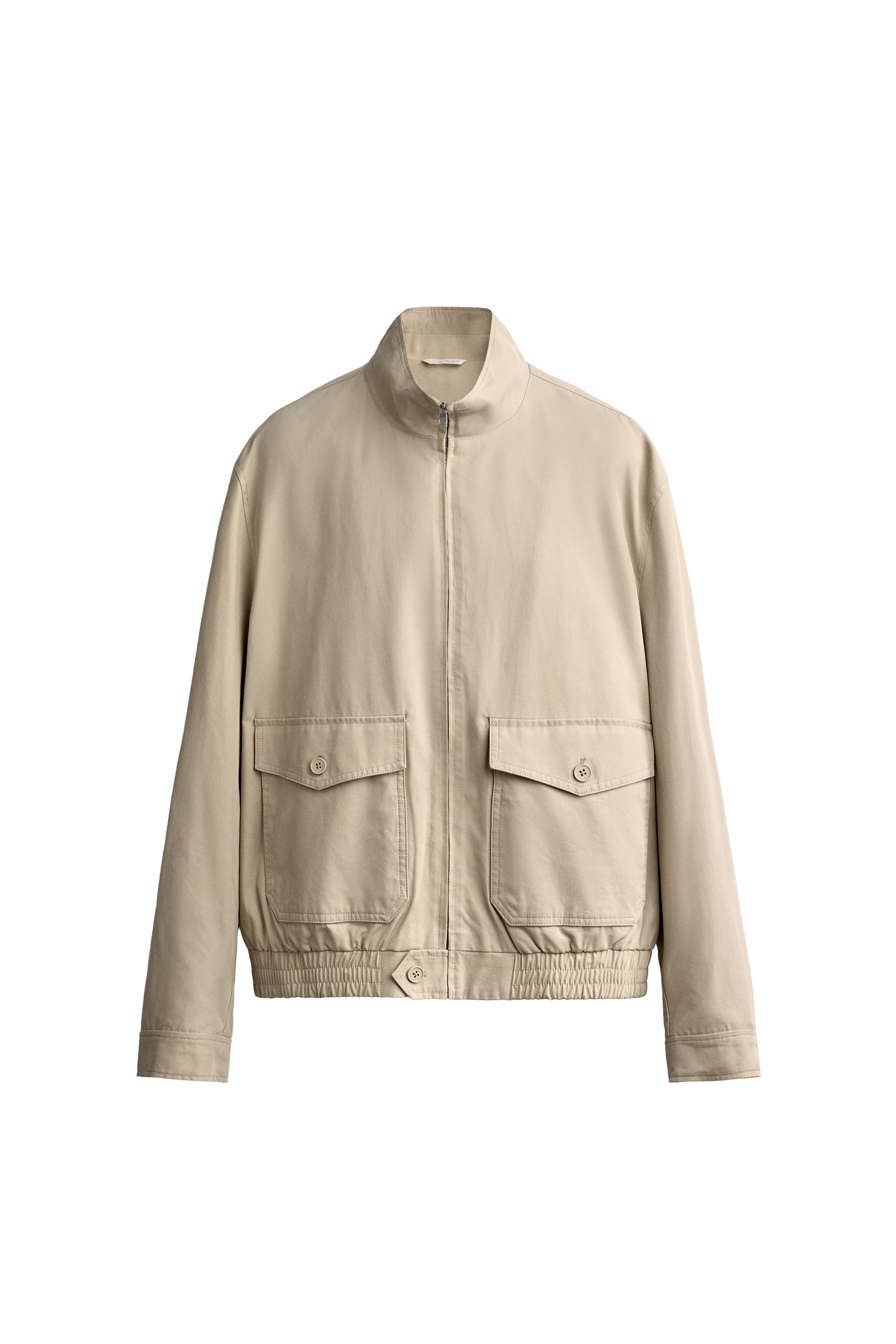 Куртка классического кроя из хлопка и лиоцелла — ZARA