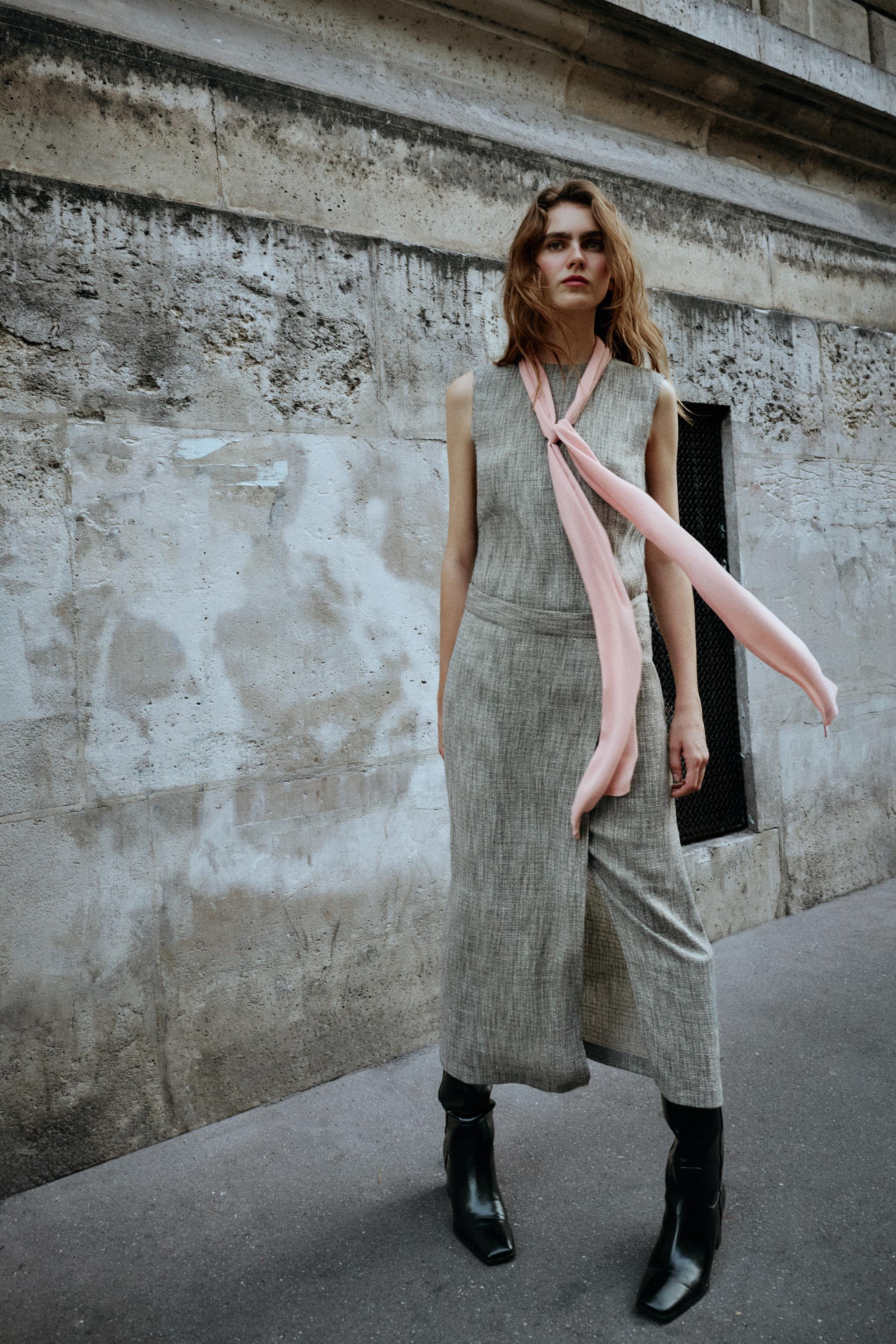 ПЛАТЬЕ МИДИ С БАНТОМ — ZARA