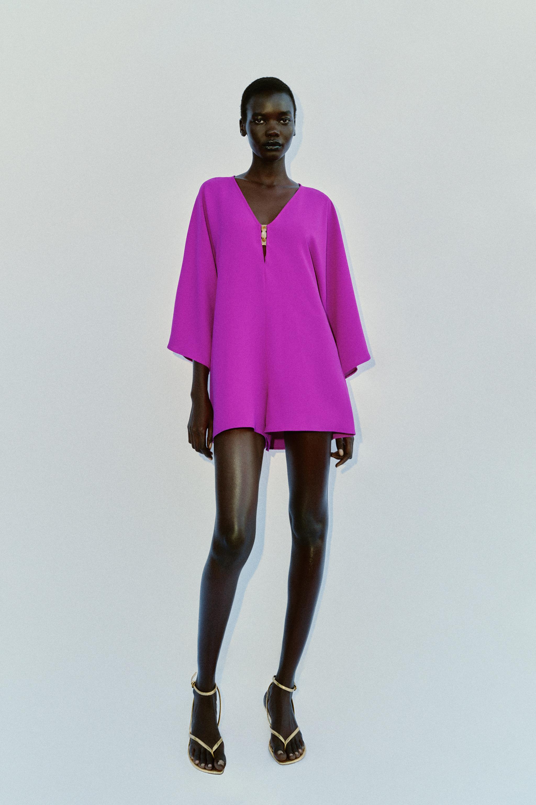 Короткий комбинезон с широкими рукавами — ZARA