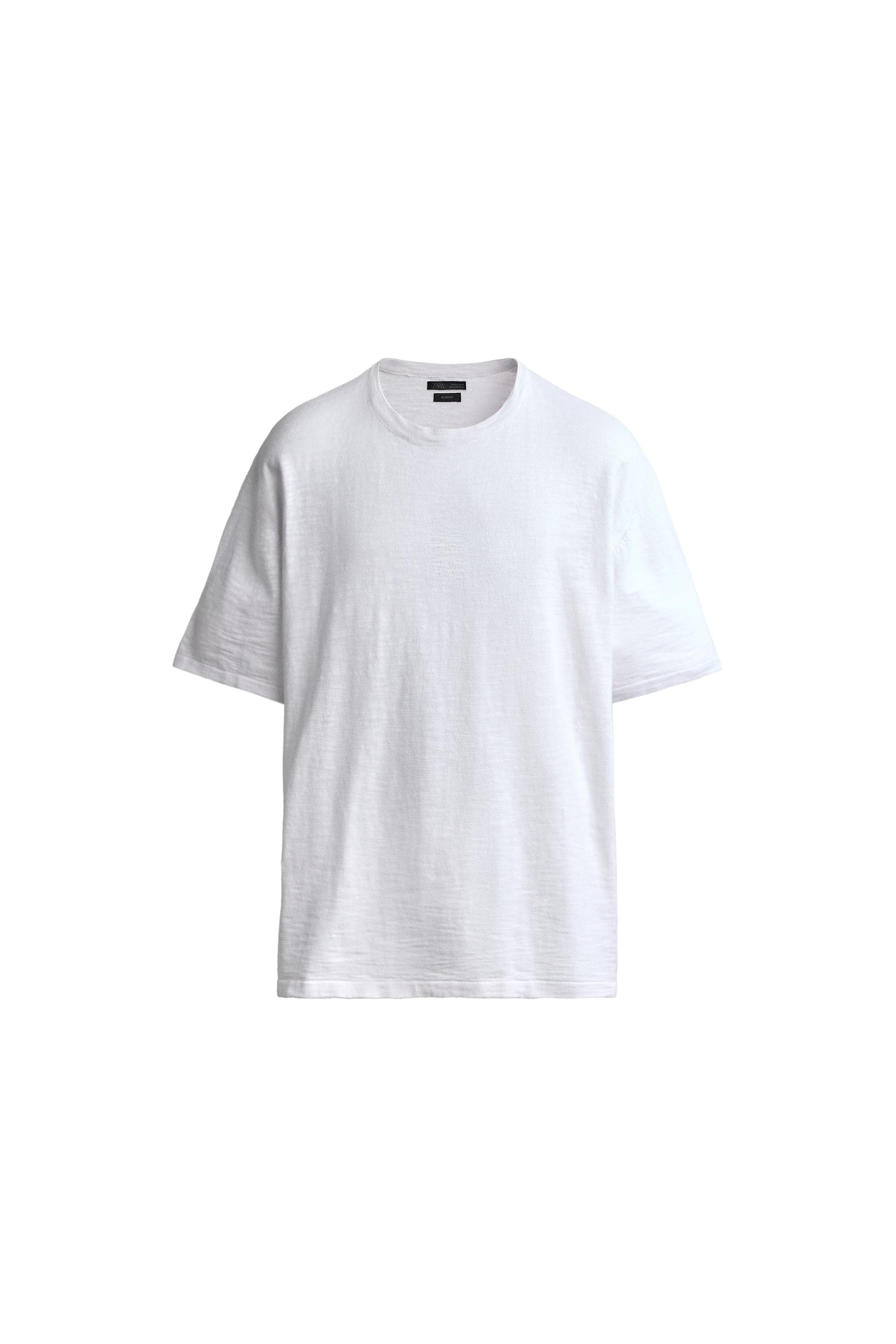 Фактурная футболка из трикотажа — ZARA
